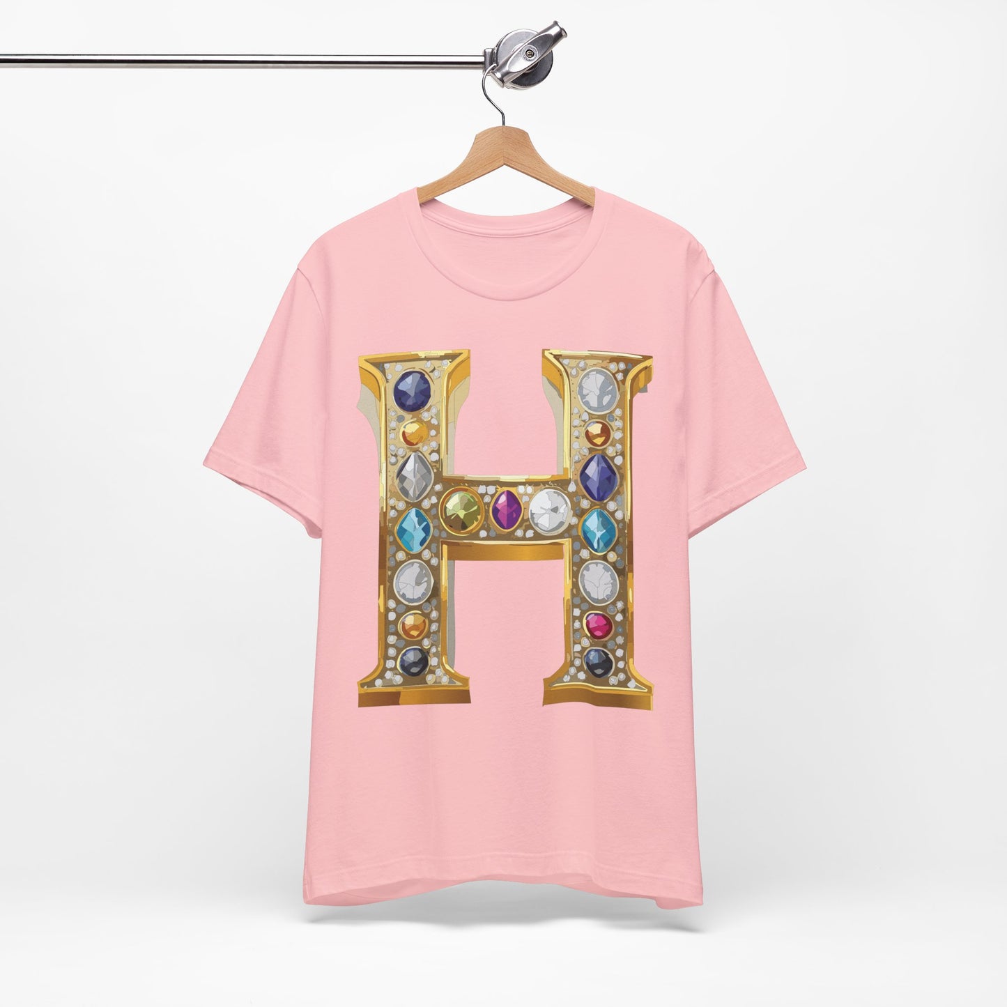 Letter Shirt, Shirt with Letters, Tee Shirt with Gold Letter, Shirt with Antique Letters