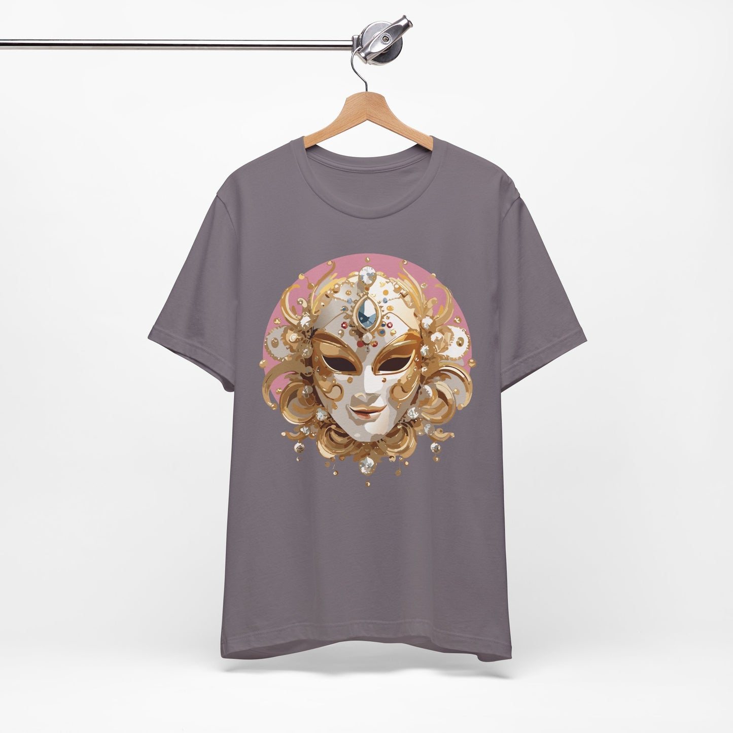 Mask Shirt, Shirt with Mask, Tee Shirt with Gold Face