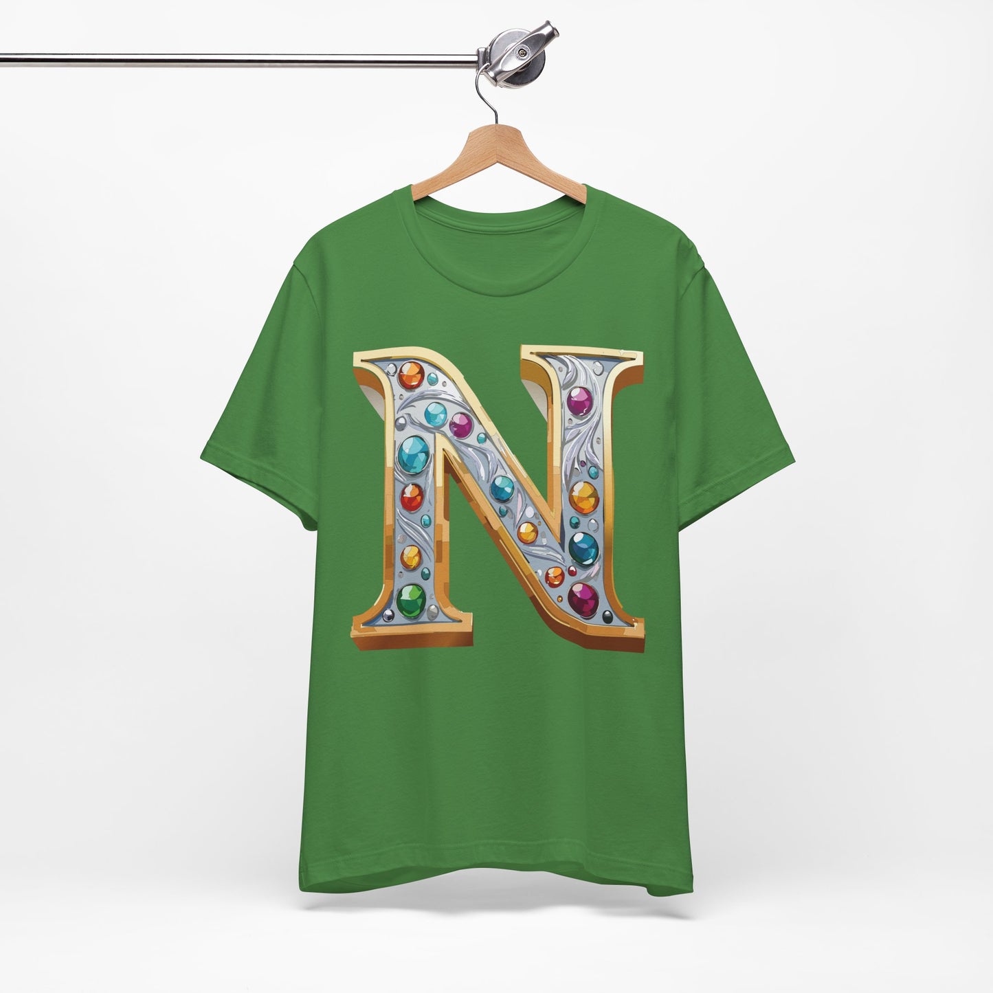Letter Shirt, Shirt with Letters, Tee Shirt with Gold Letter, Shirt with Antique Letters