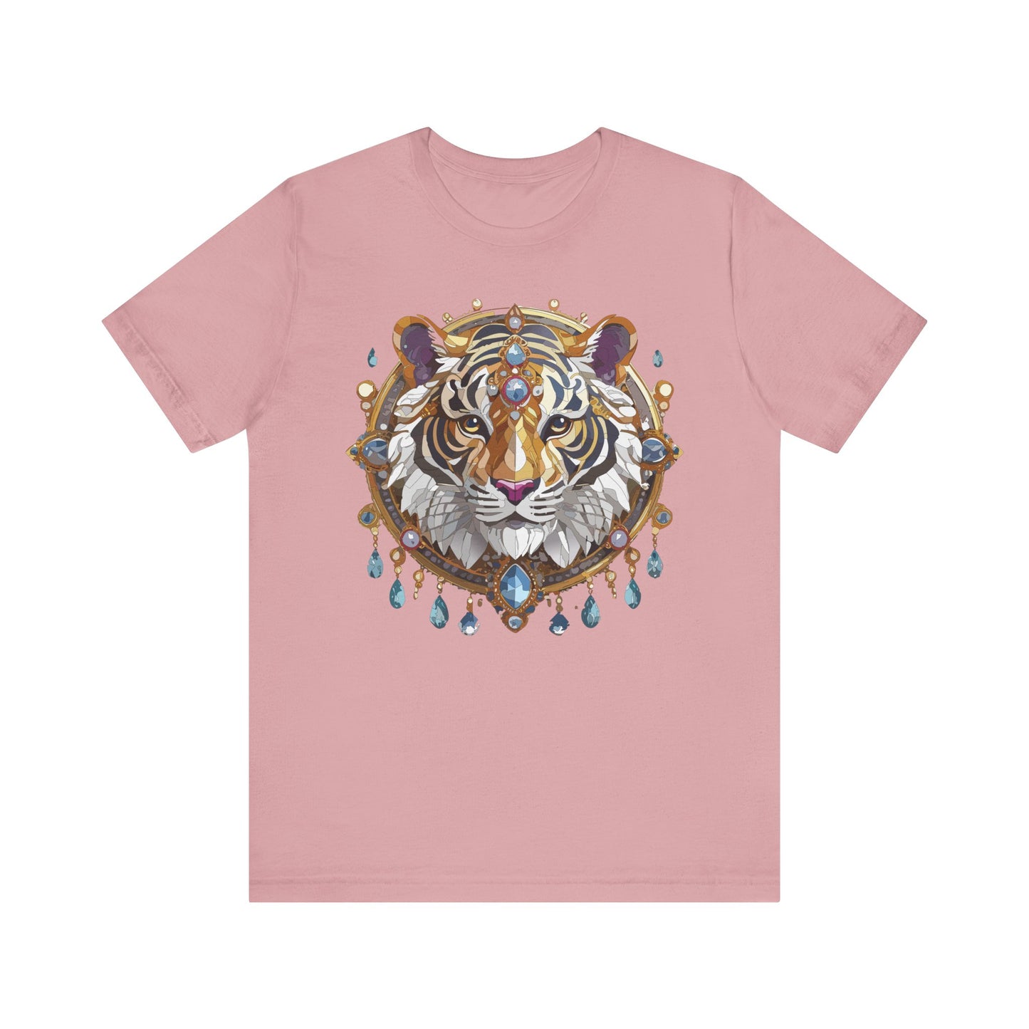 Animal Shirt, Shirt with Animal, Tee Shirt with Gold Animal Medal, Shirt with Antique Animal Medallion