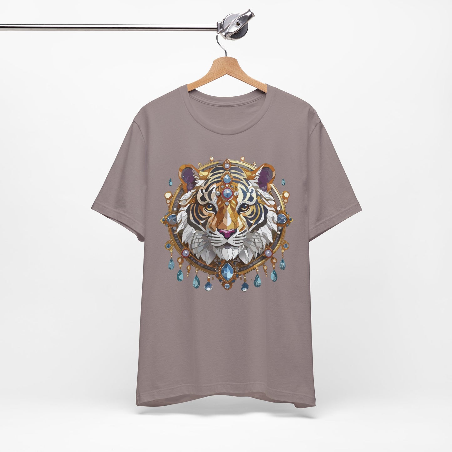Animal Shirt, Shirt with Animal, Tee Shirt with Gold Animal Medal, Shirt with Antique Animal Medallion