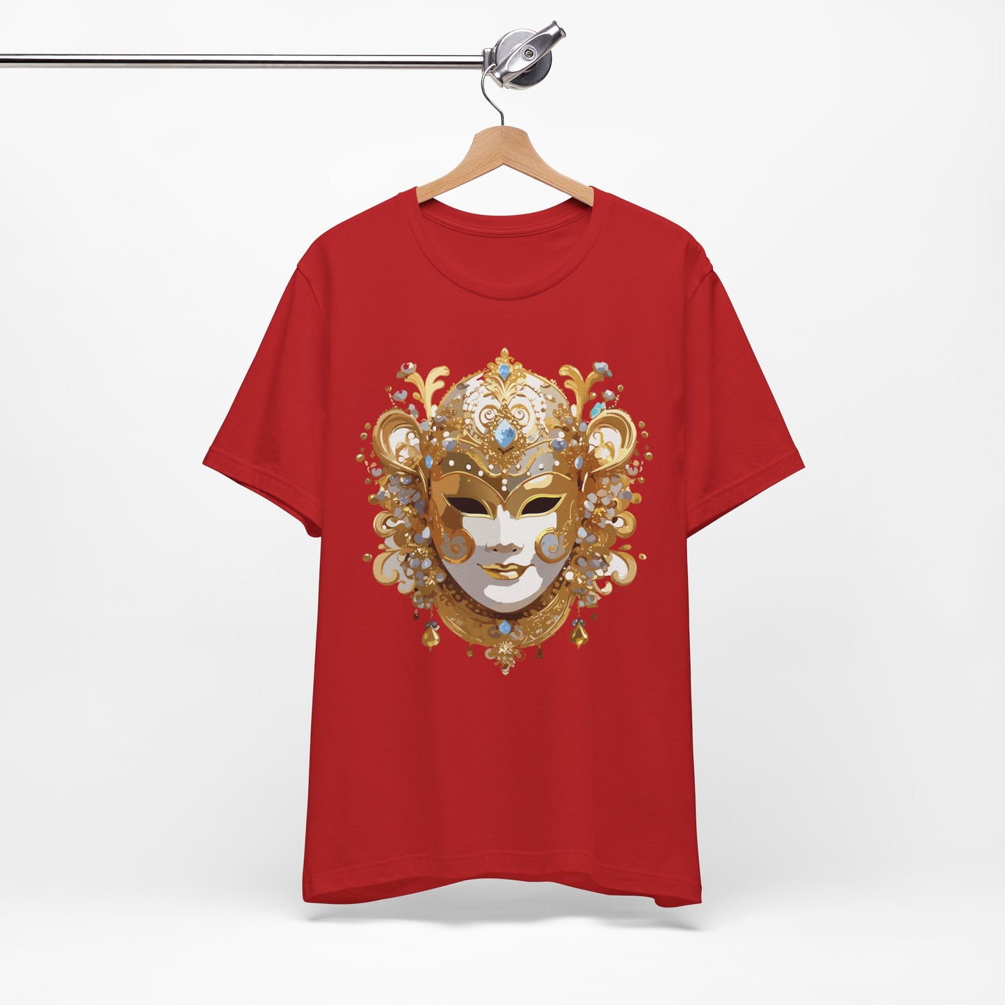 Mask Shirt, Shirt with Mask, Tee Shirt with Gold Face