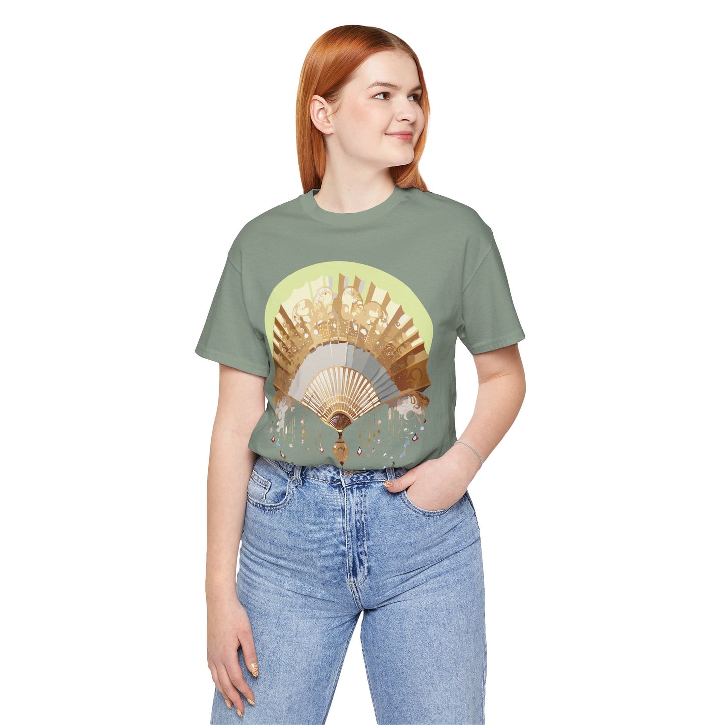 Fan shirt, Shirt with Fan, Tee Shirt with Gold Blower