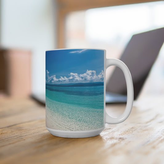 Coffee & Tea Mug with Beach Prints, 15oz