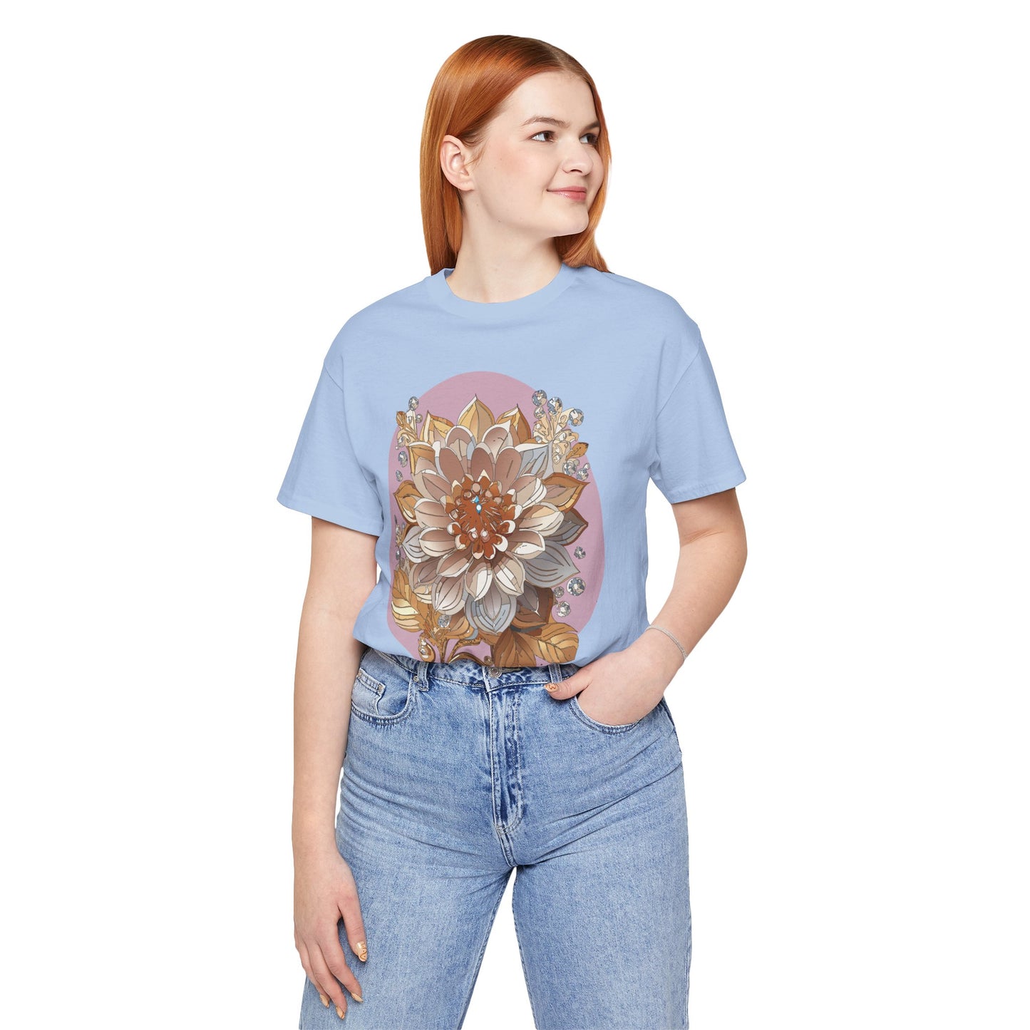 Floral Shirt, Flower Shirt, Tee Shirt with Antique Flower