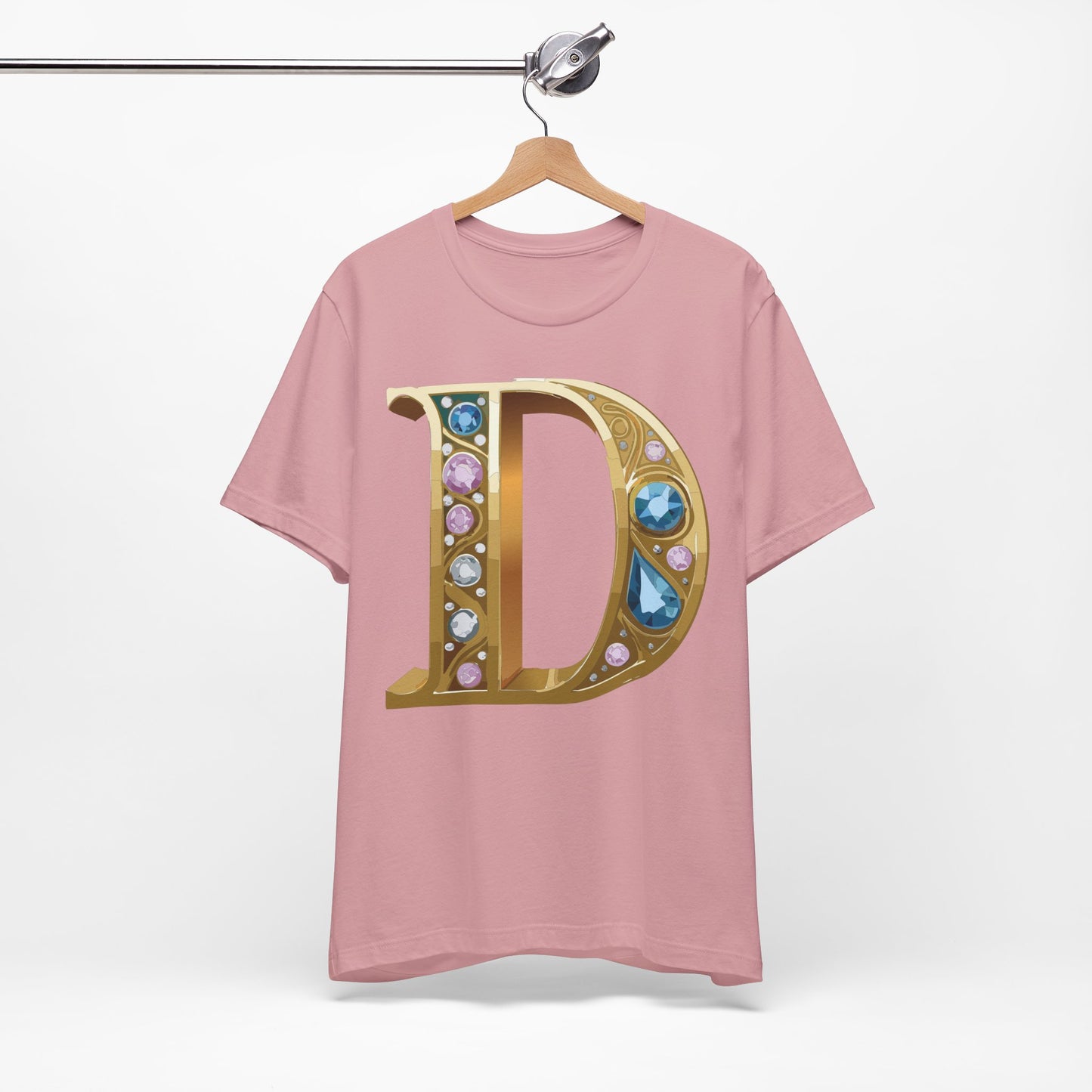Letter Shirt, Shirt with Letters, Tee Shirt with Gold Letter, Shirt with Antique Letters