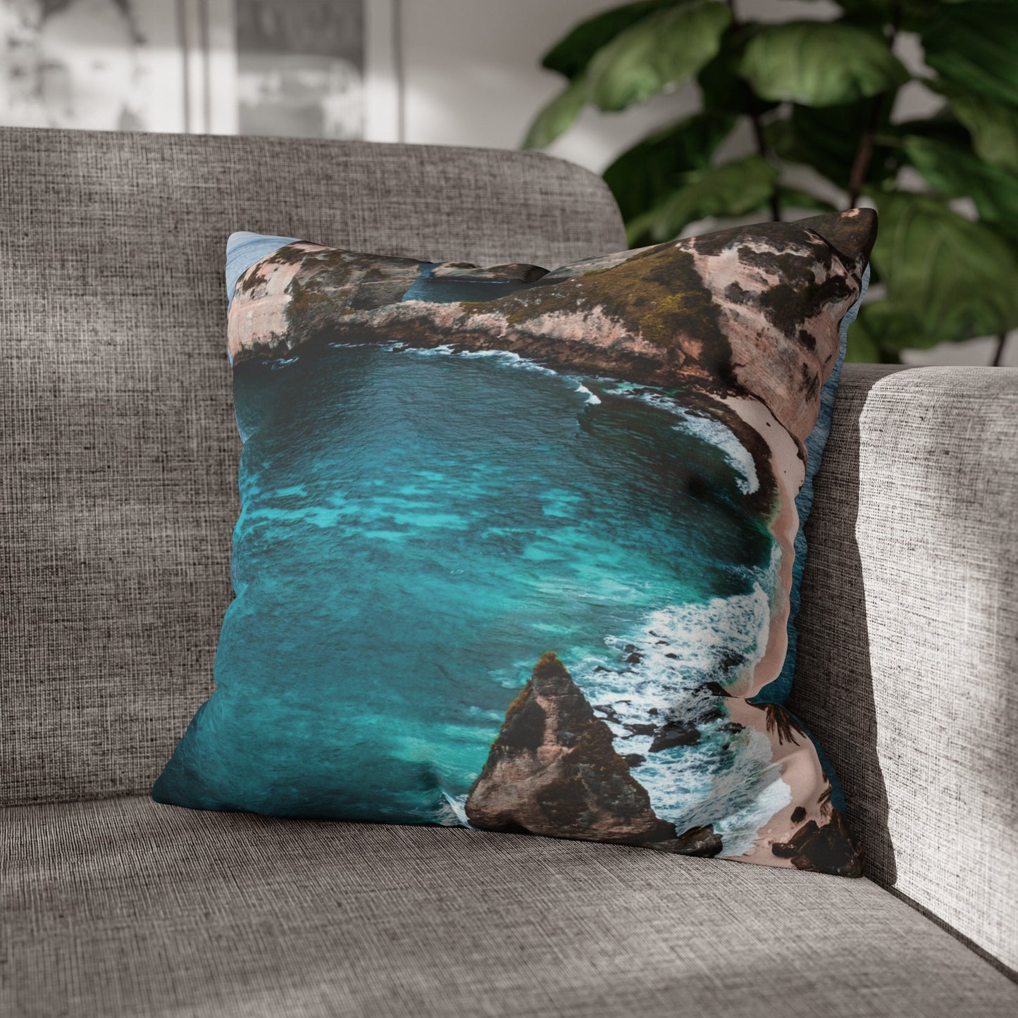 Beach Faux Suede Square Pillowcase