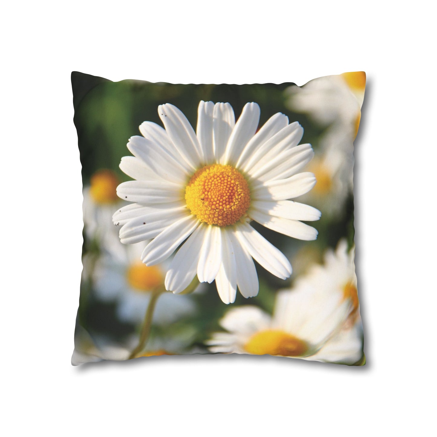 Floral Faux Suede Square Pillowcase