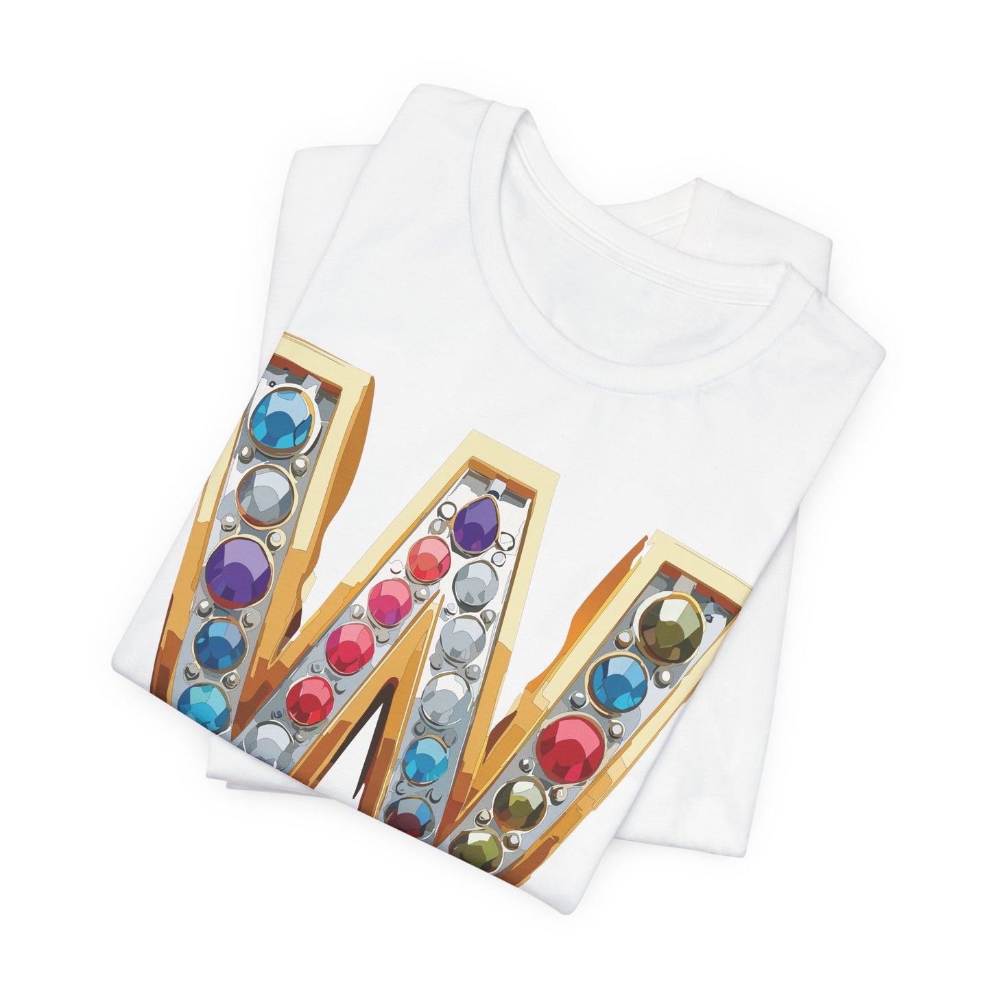 Letter Shirt, Shirt with Letters, Tee Shirt with Gold Letter, Shirt with Antique Letters