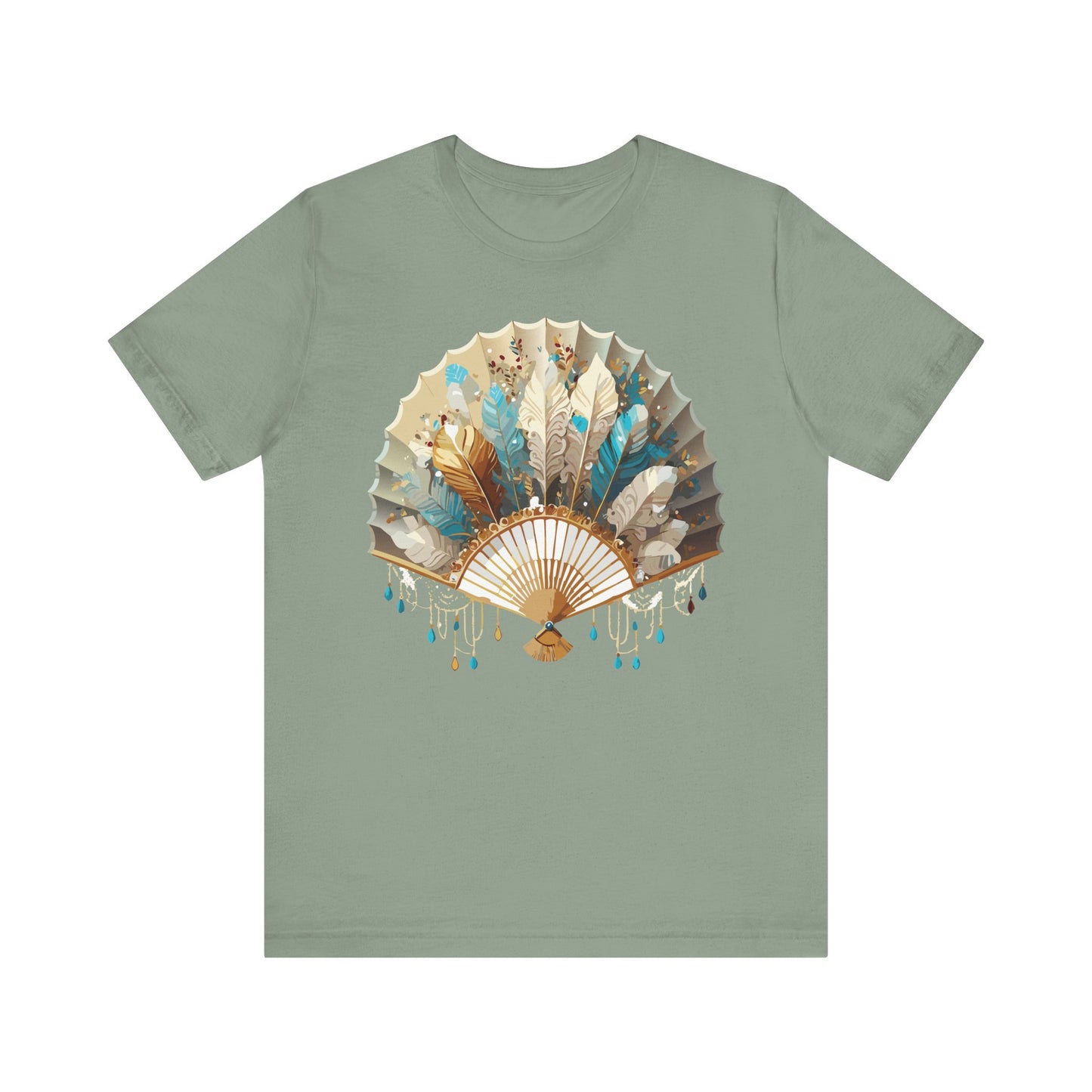 Fan shirt, Shirt with Fan, Tee Shirt with Gold Blower