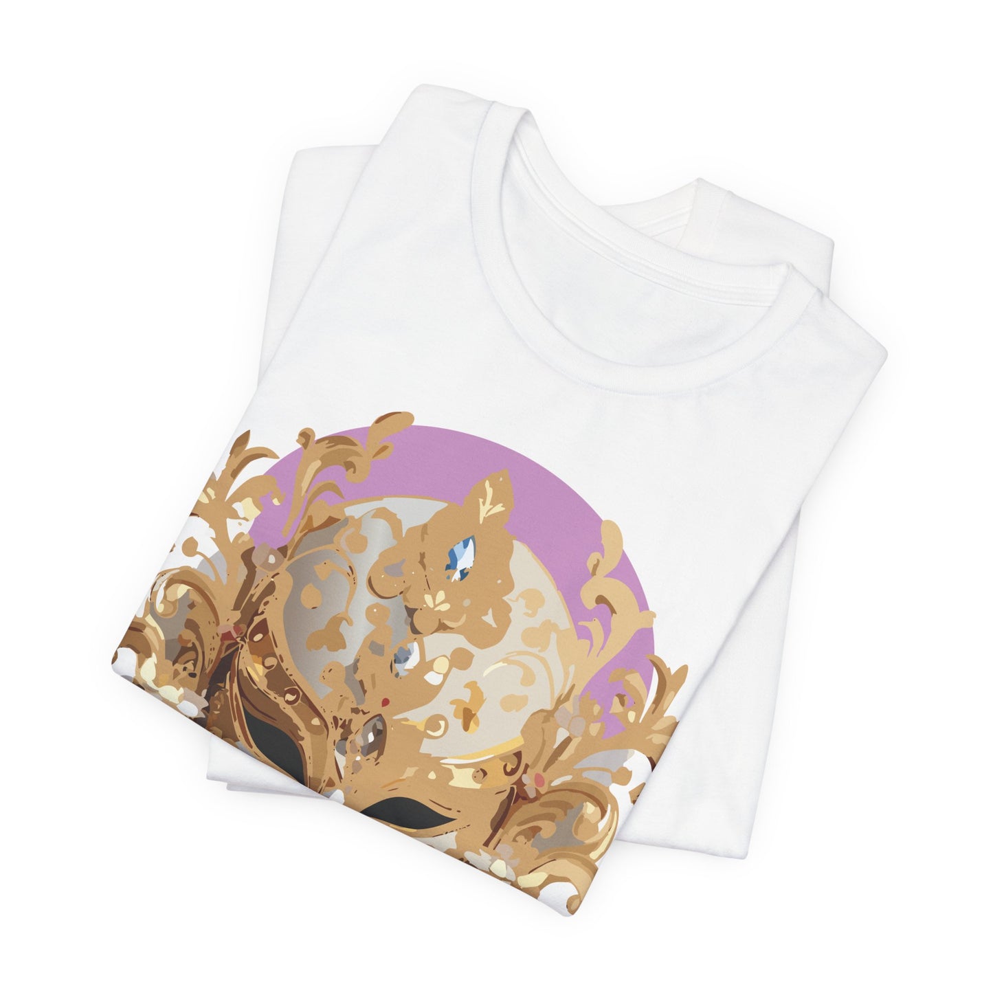Mask Shirt, Shirt with Mask, Tee Shirt with Gold Face