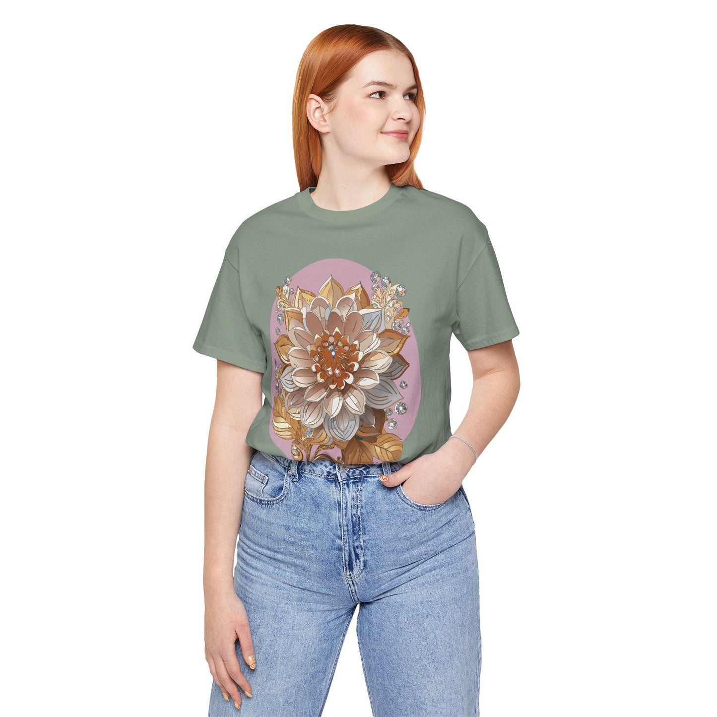 Floral Shirt, Flower Shirt, Tee Shirt with Antique Flower