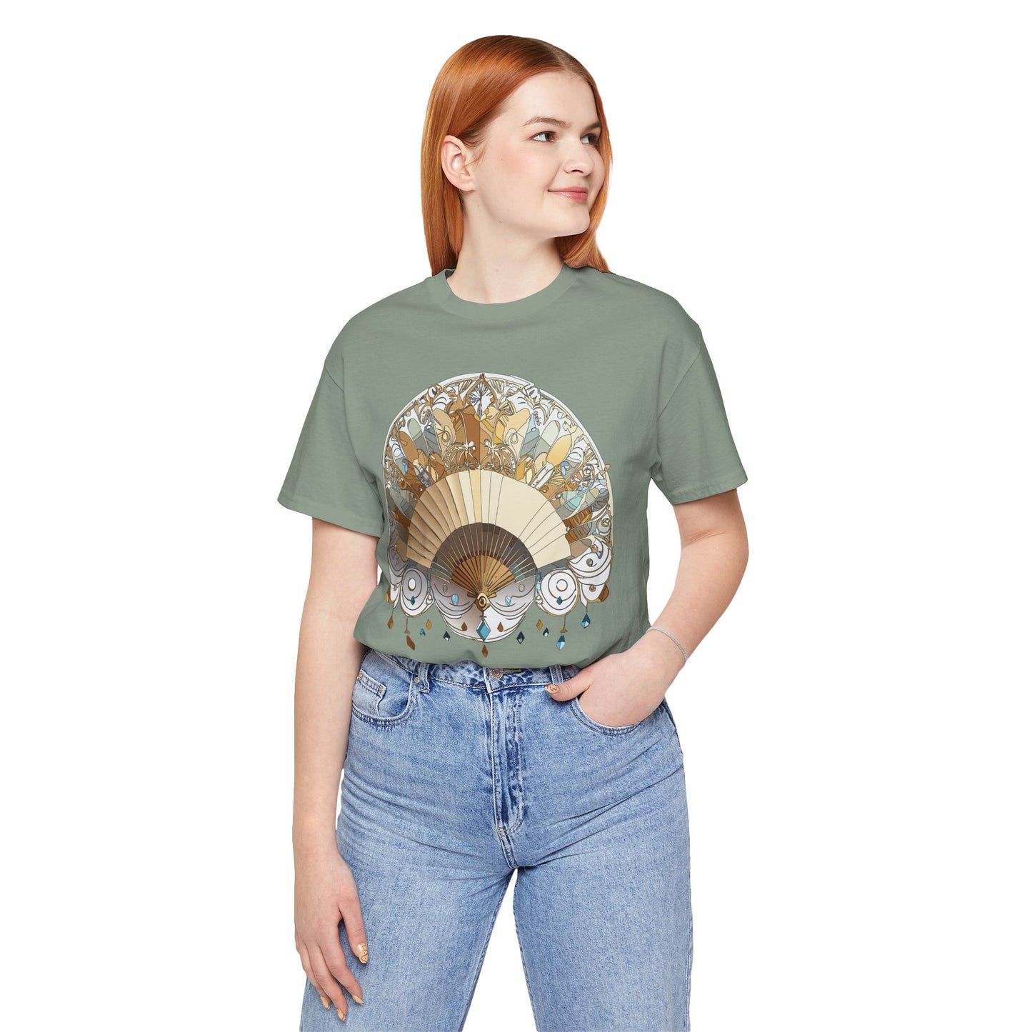 Fan shirt, Shirt with Fan, Tee Shirt with Gold Blower