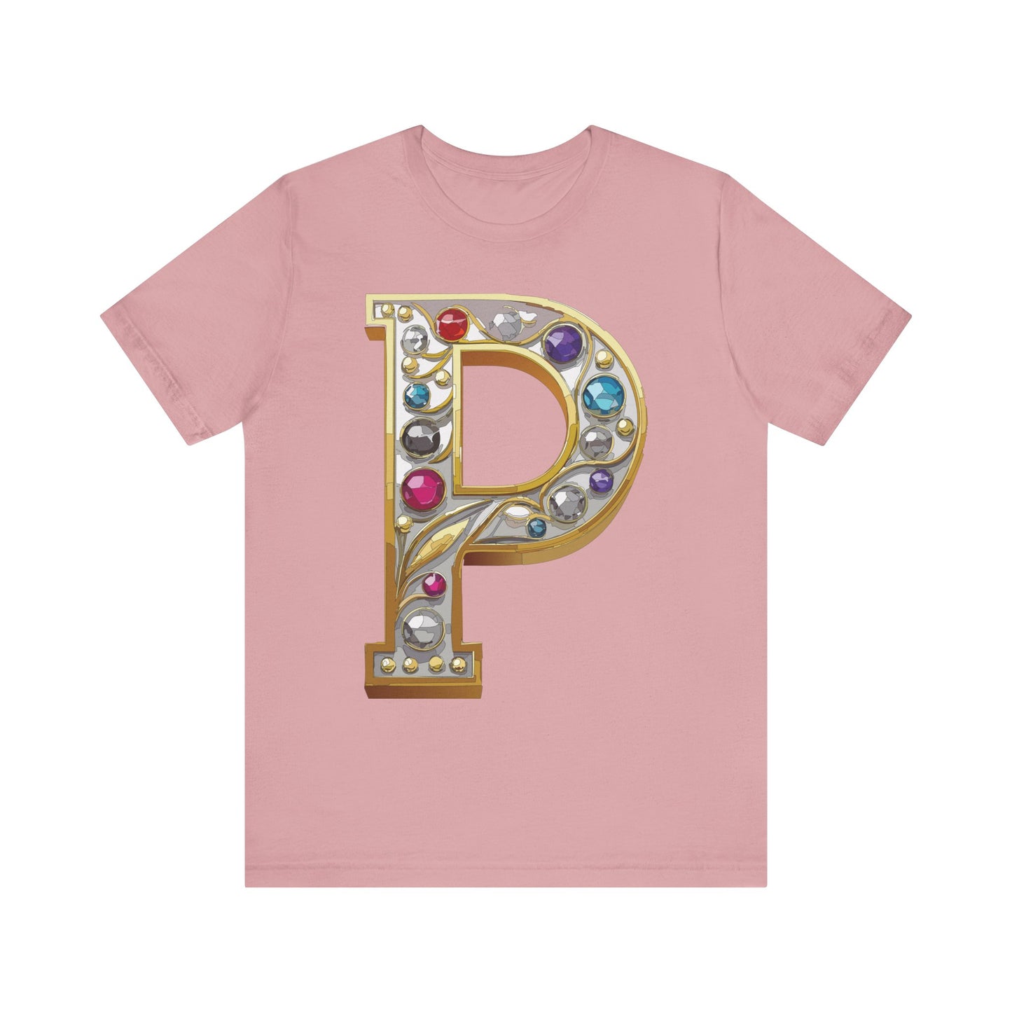 Letter Shirt, Shirt with Letters, Tee Shirt with Gold Letter, Shirt with Antique Letters