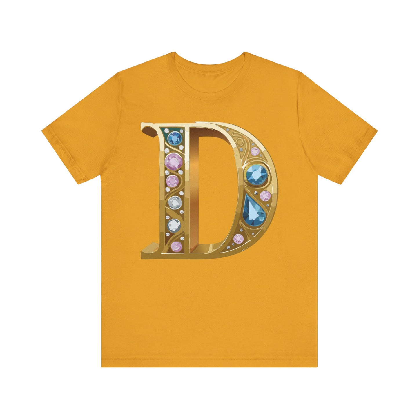 Letter Shirt, Shirt with Letters, Tee Shirt with Gold Letter, Shirt with Antique Letters