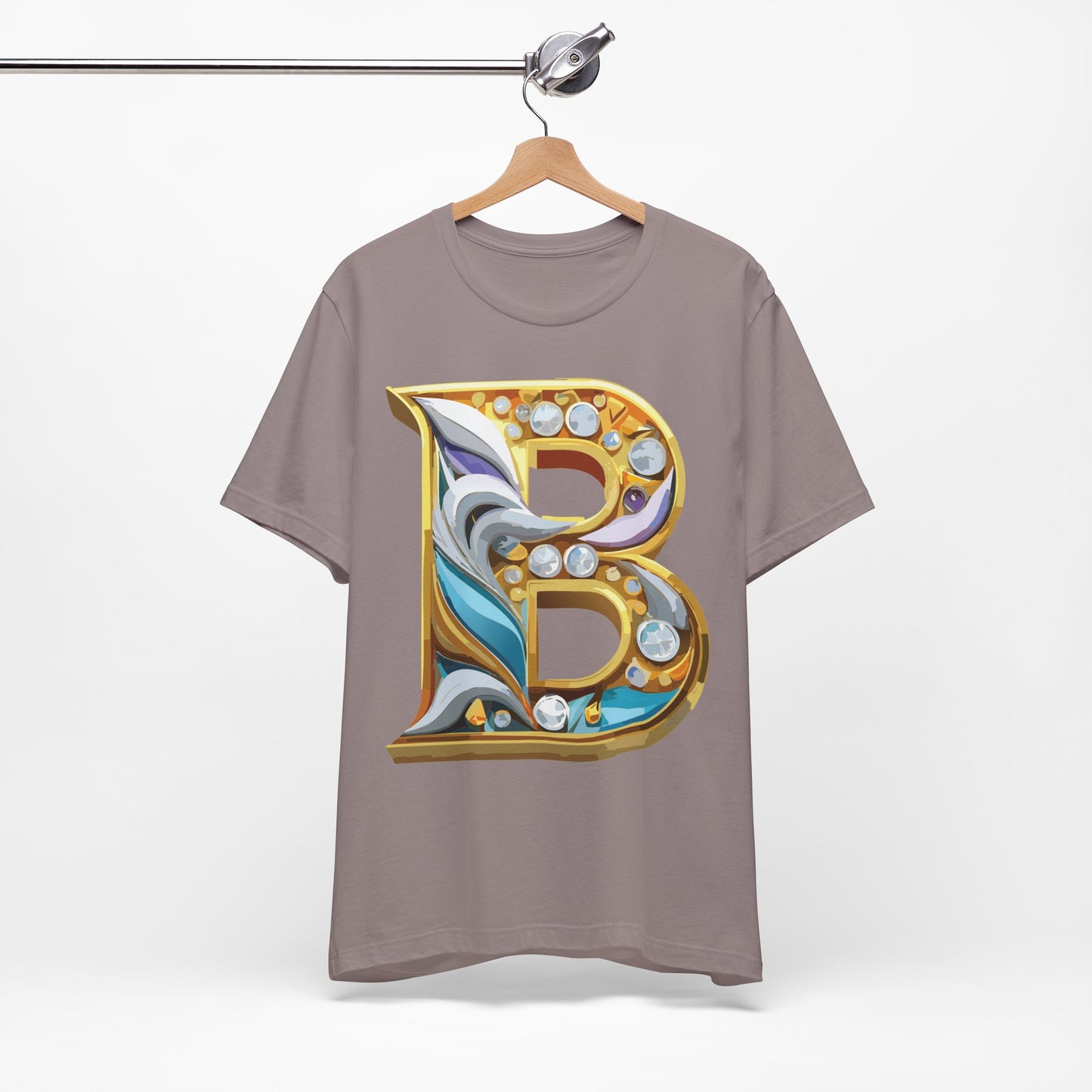 Letter Shirt, Shirt with Letters, Tee Shirt with Gold Letter, Shirt with Antique Letters