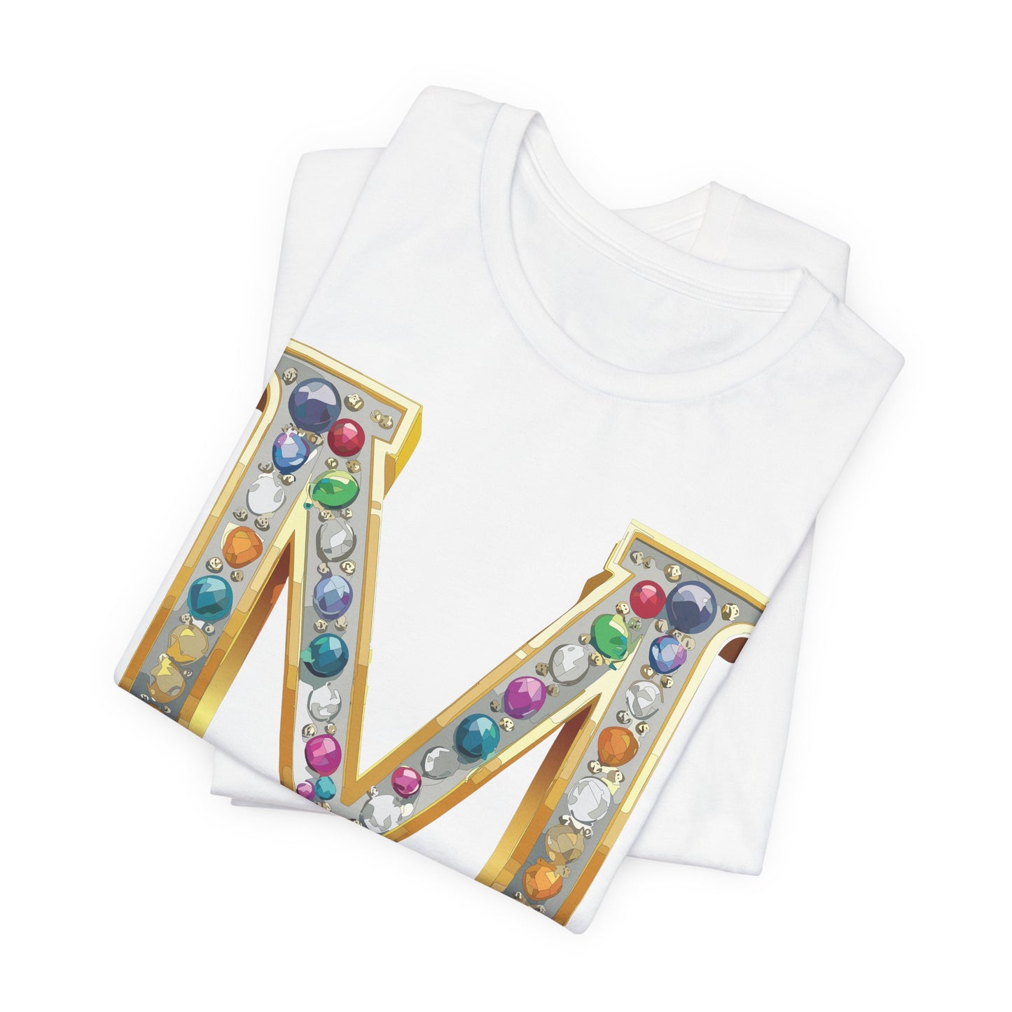 Letter Shirt, Shirt with Letters, Tee Shirt with Gold Letter, Shirt with Antique Letters