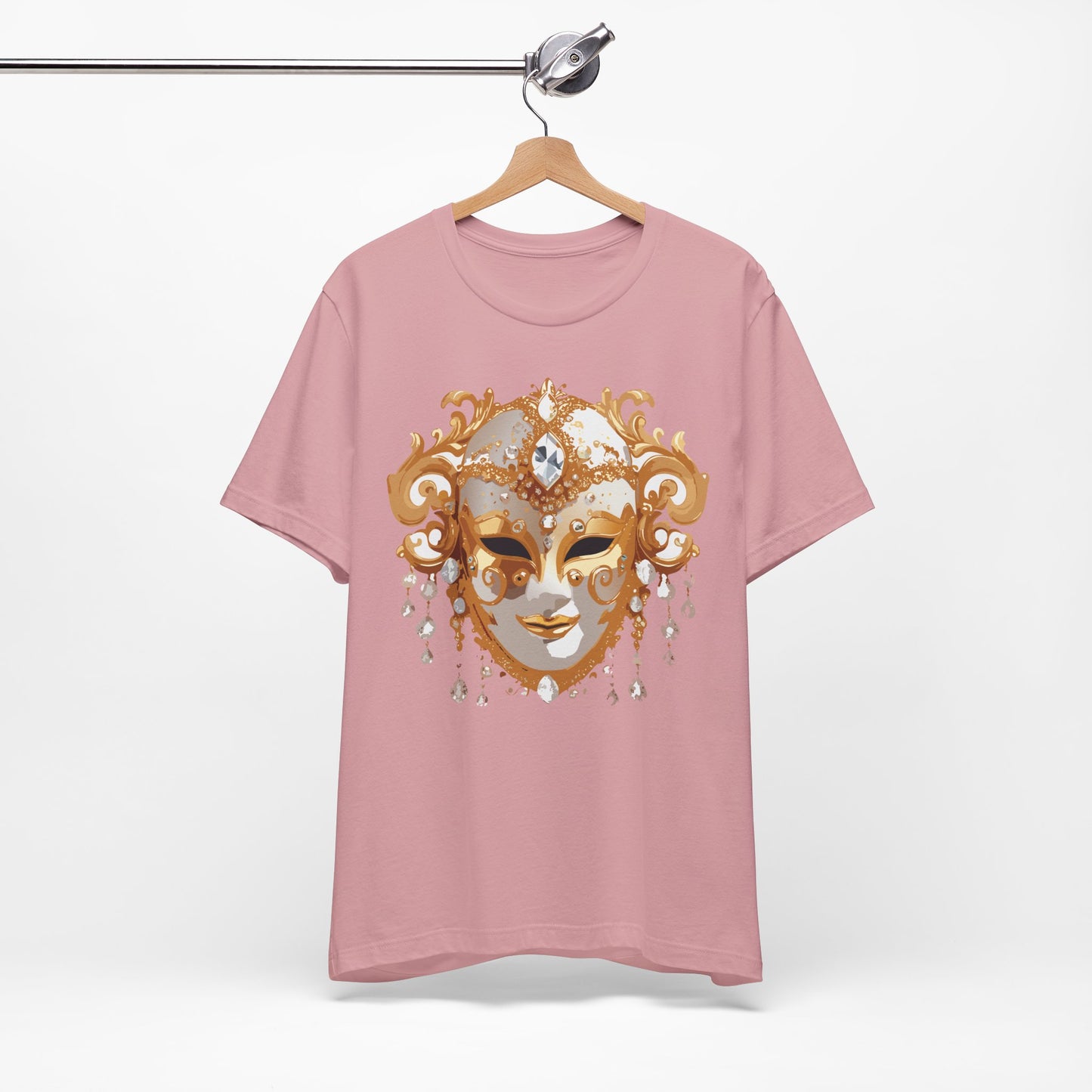 Mask Shirt, Shirt with Mask, Tee Shirt with Gold Face