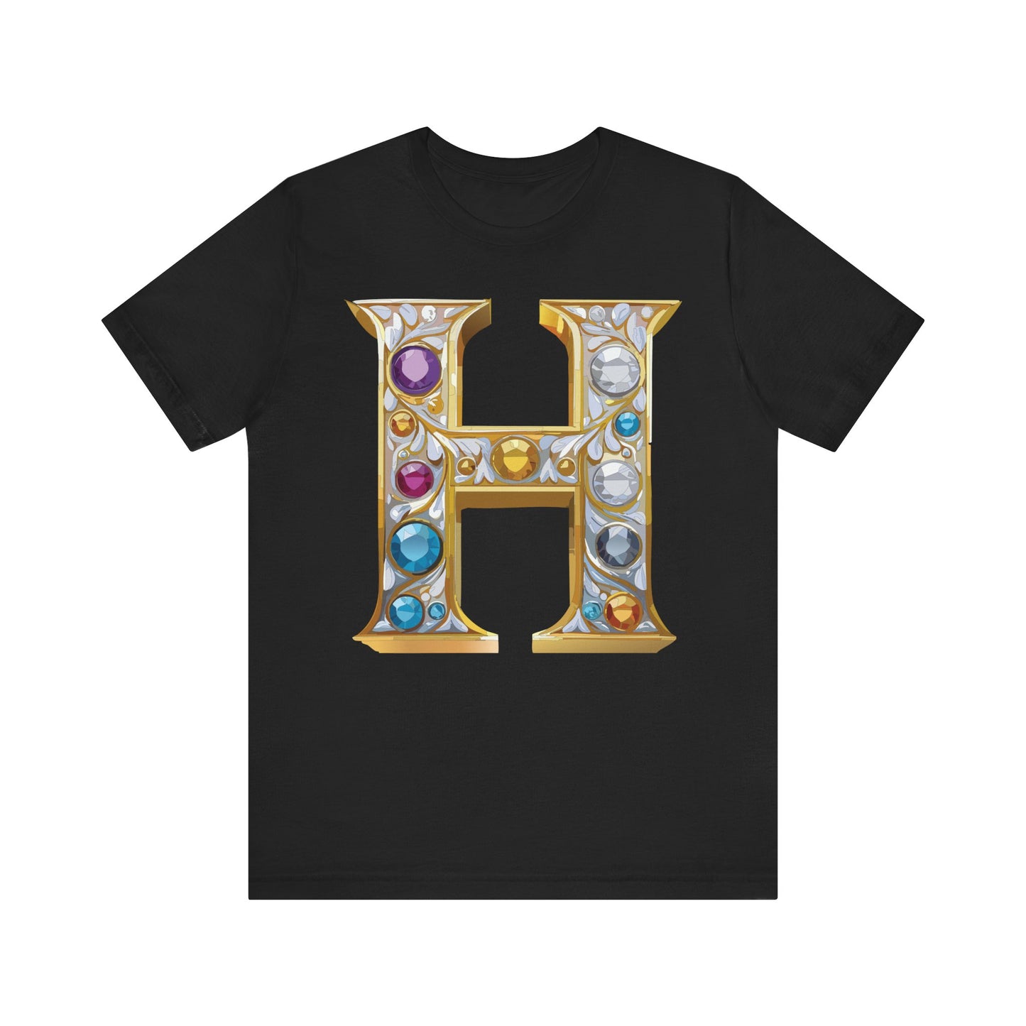 Letter Shirt, Shirt with Letters, Tee Shirt with Gold Letter, Shirt with Antique Letters