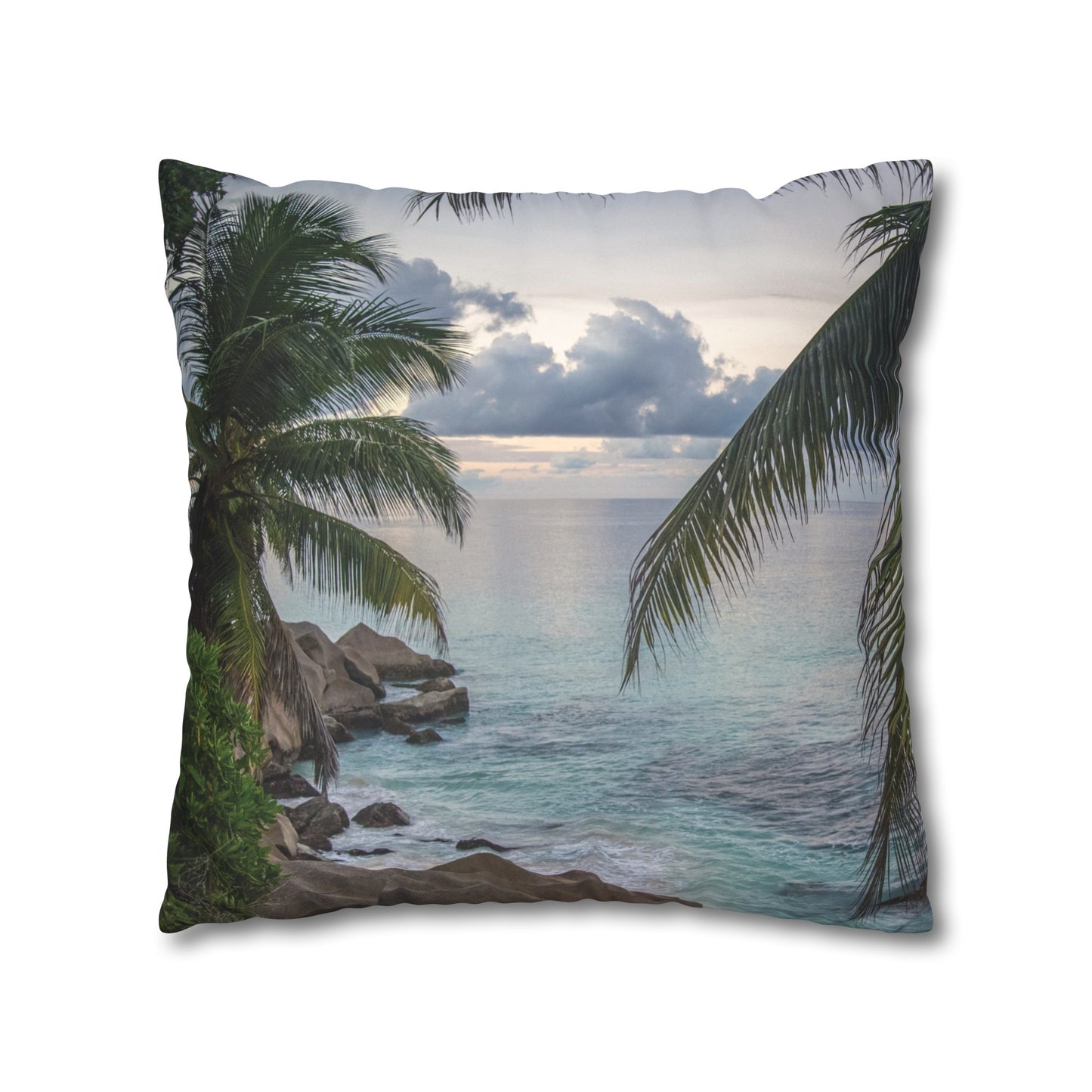 Beach Faux Suede Square Pillowcase