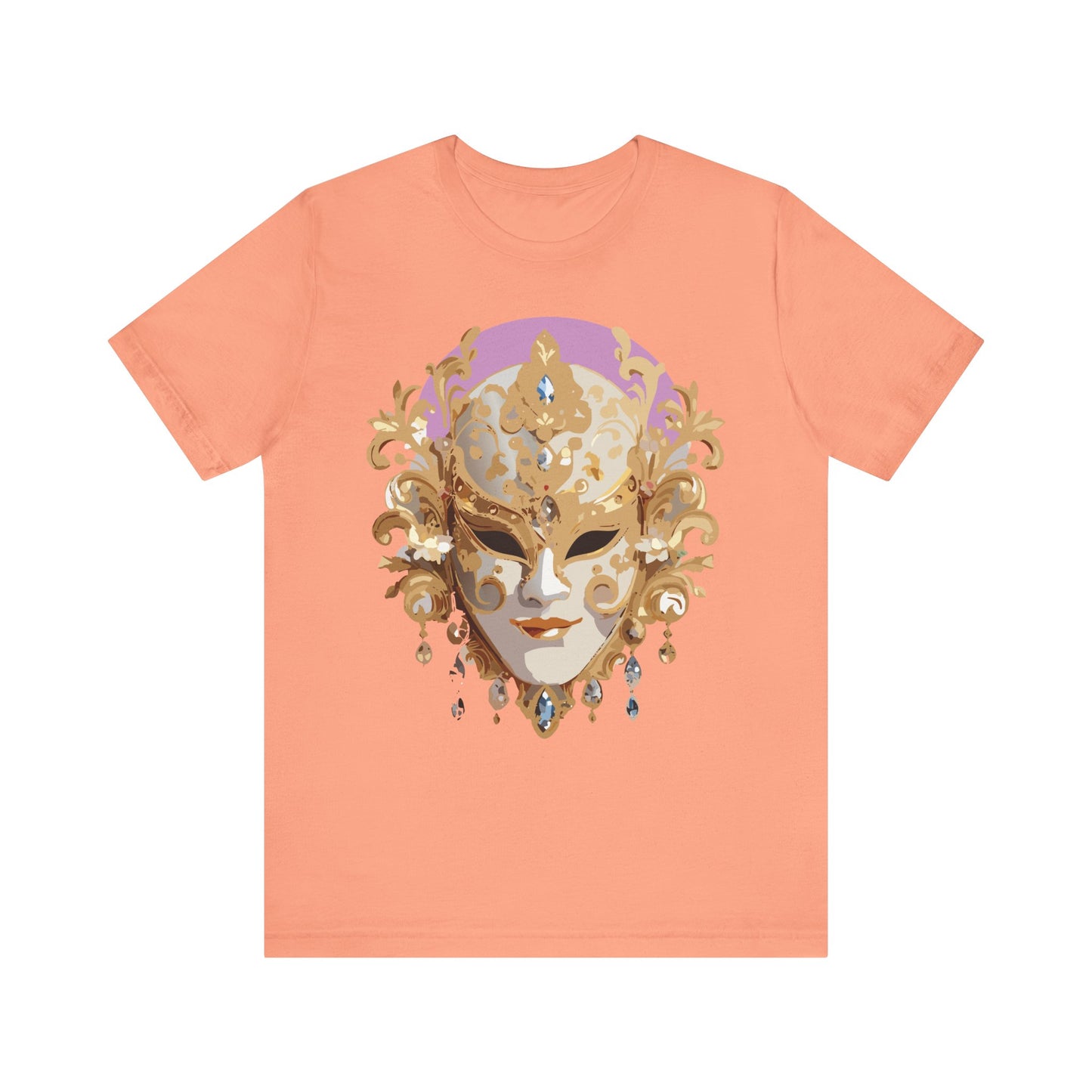 Mask Shirt, Shirt with Mask, Tee Shirt with Gold Face