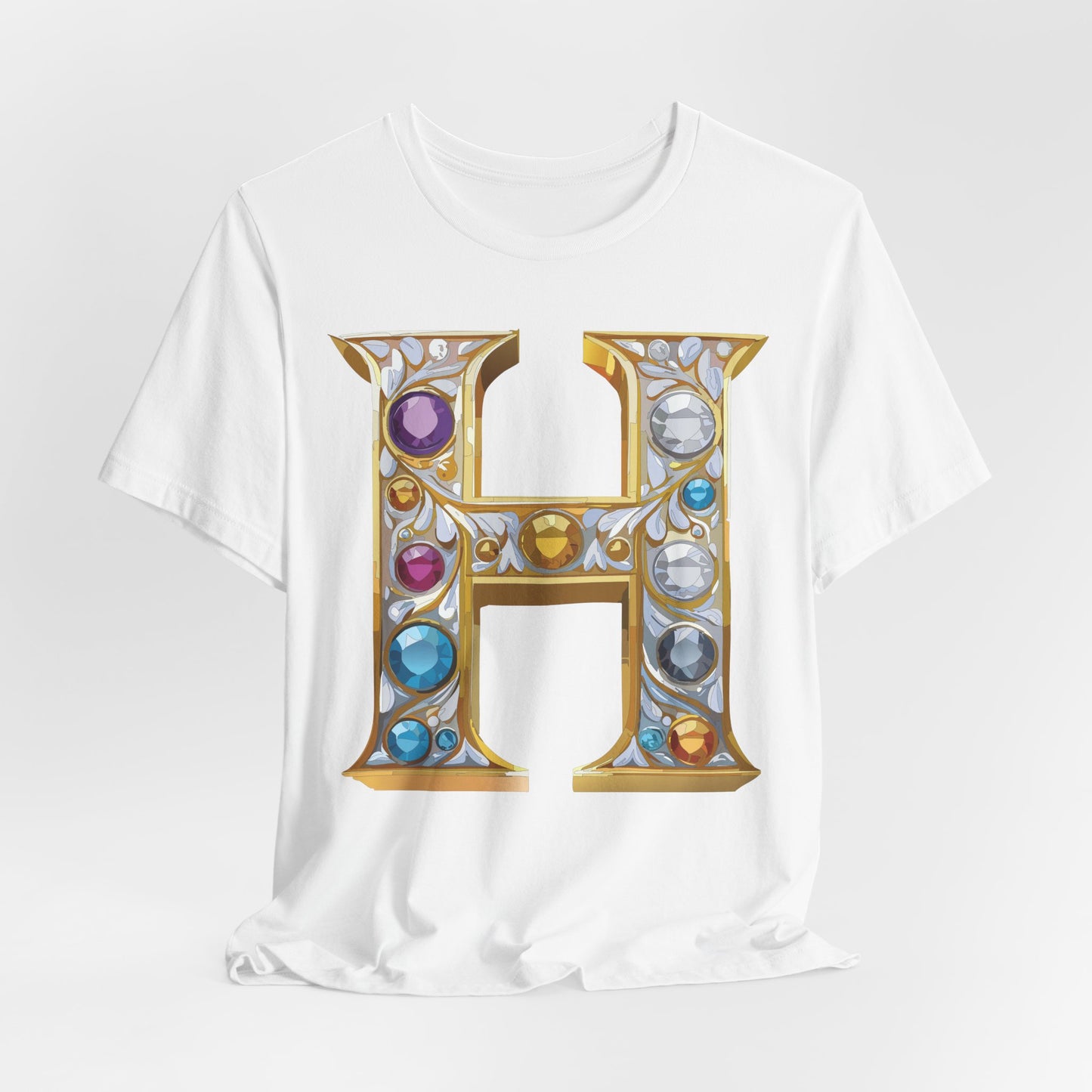 Letter Shirt, Shirt with Letters, Tee Shirt with Gold Letter, Shirt with Antique Letters