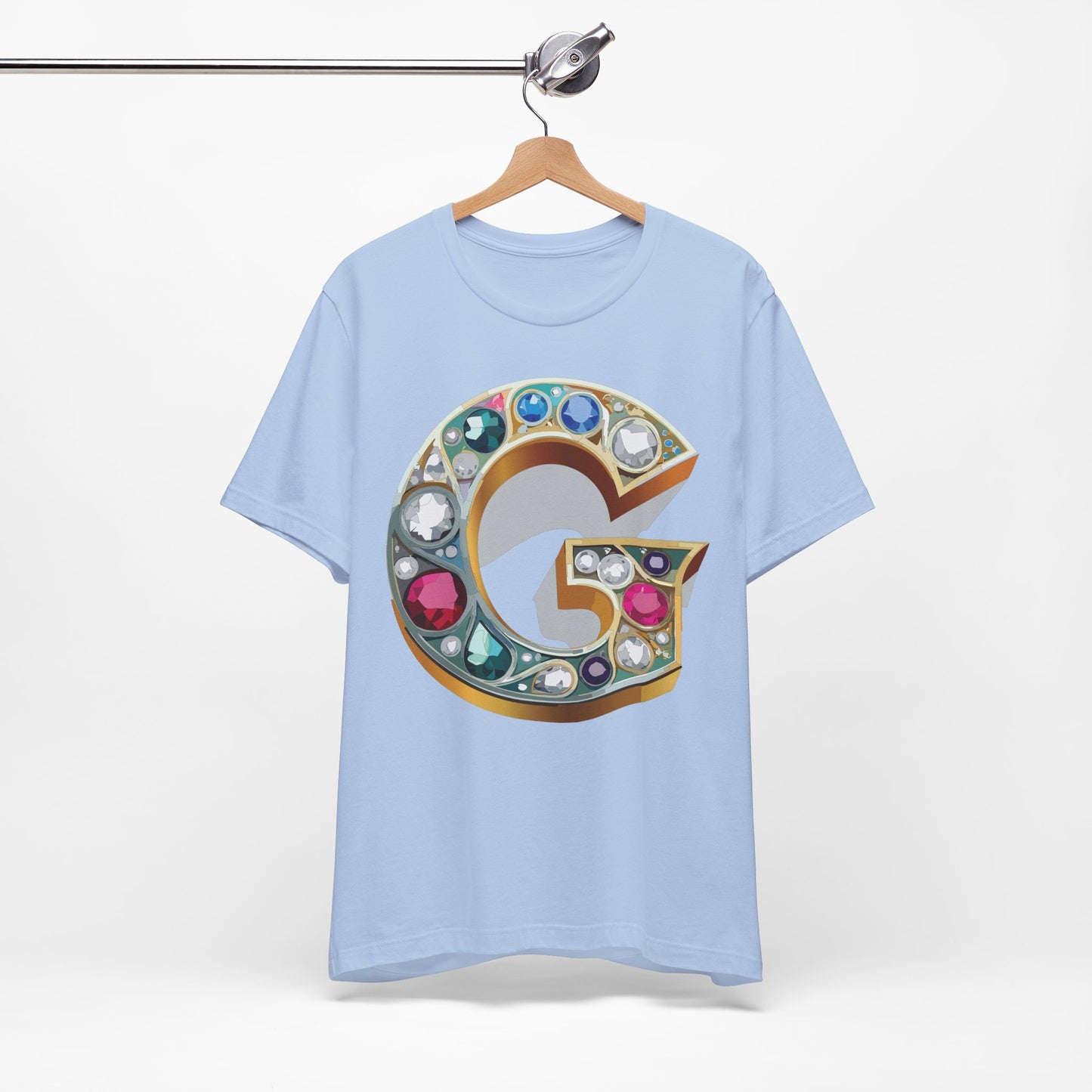 Letter Shirt, Shirt with Letters, Tee Shirt with Gold Letter, Shirt with Antique Letters