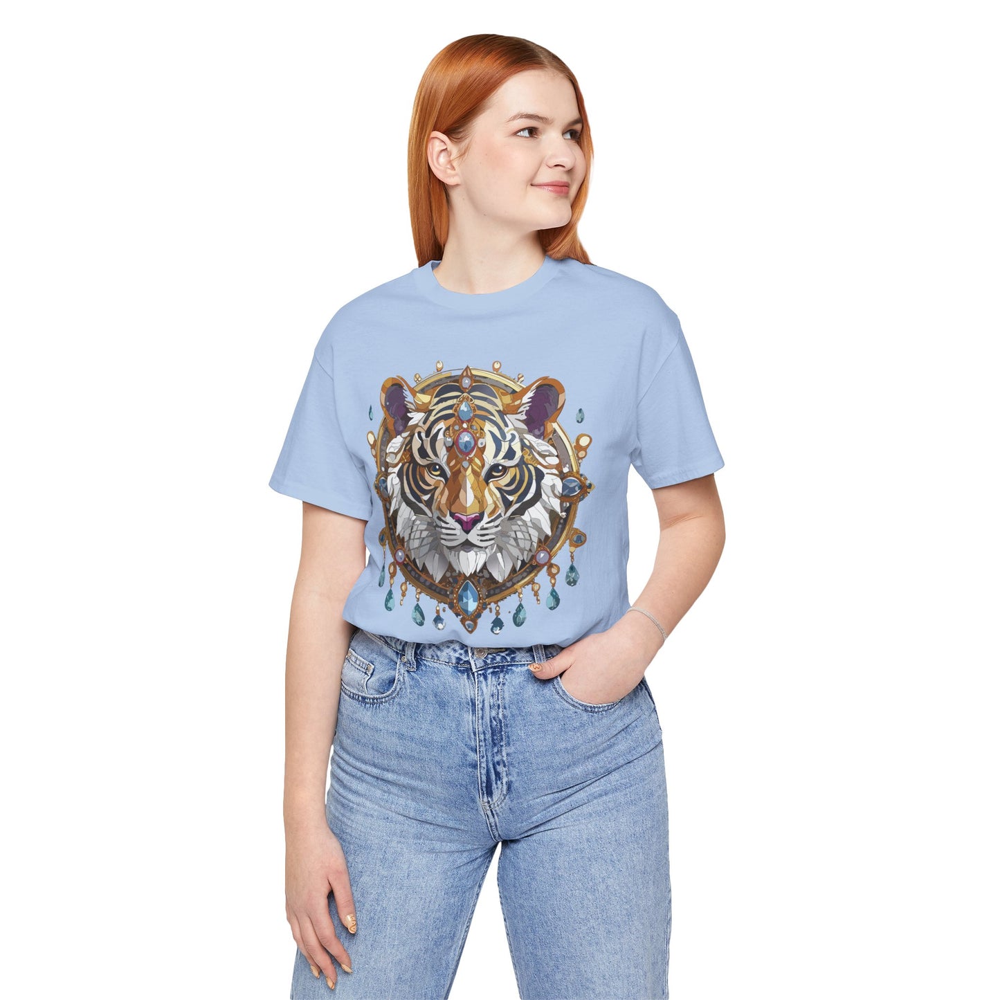 Animal Shirt, Shirt with Animal, Tee Shirt with Gold Animal Medal, Shirt with Antique Animal Medallion