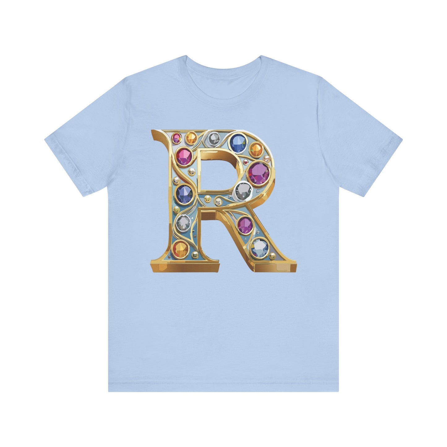 Letter Shirt, Shirt with Letters, Tee Shirt with Gold Letter, Shirt with Antique Letters