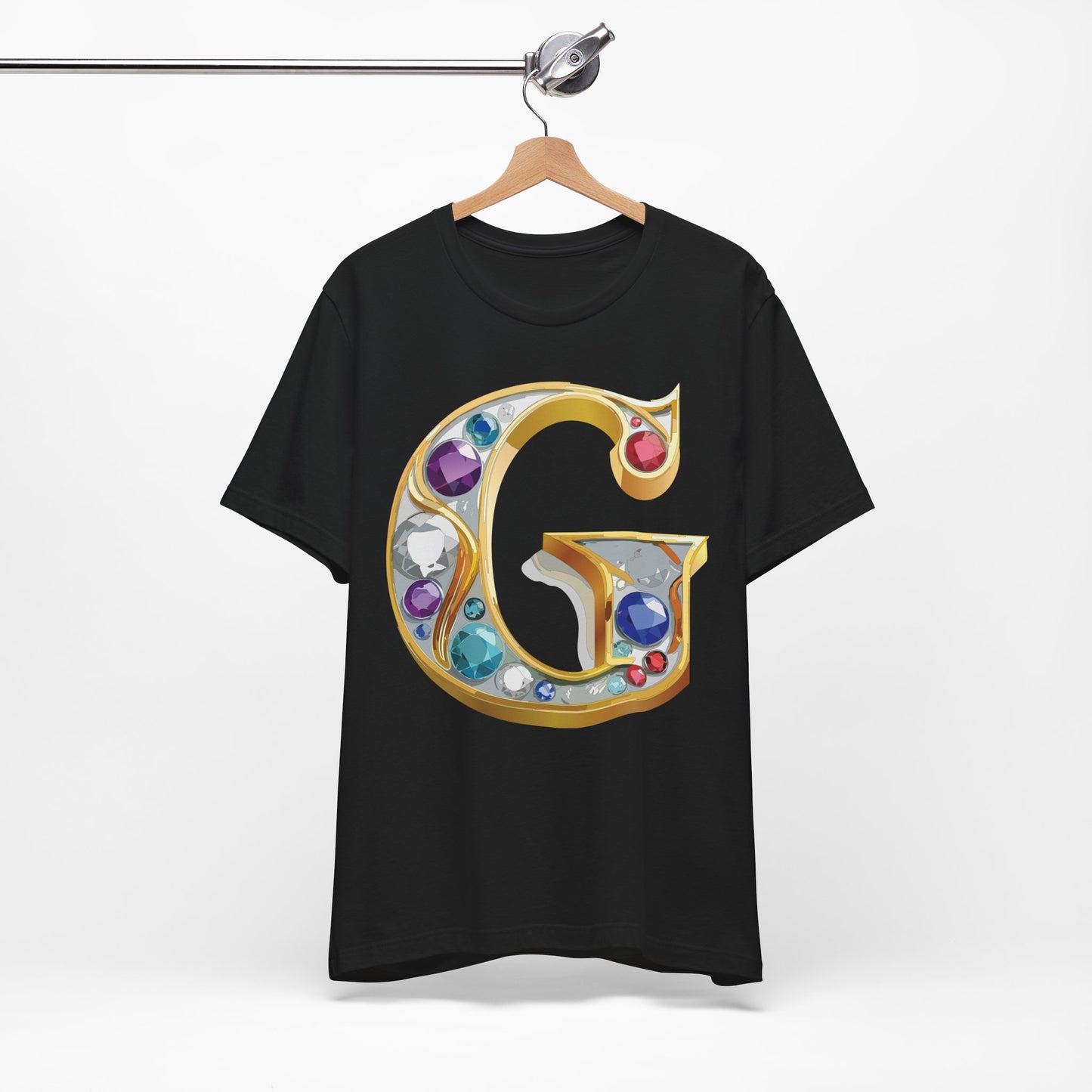Letter Shirt, Shirt with Letters, Tee Shirt with Gold Letter, Shirt with Antique Letters