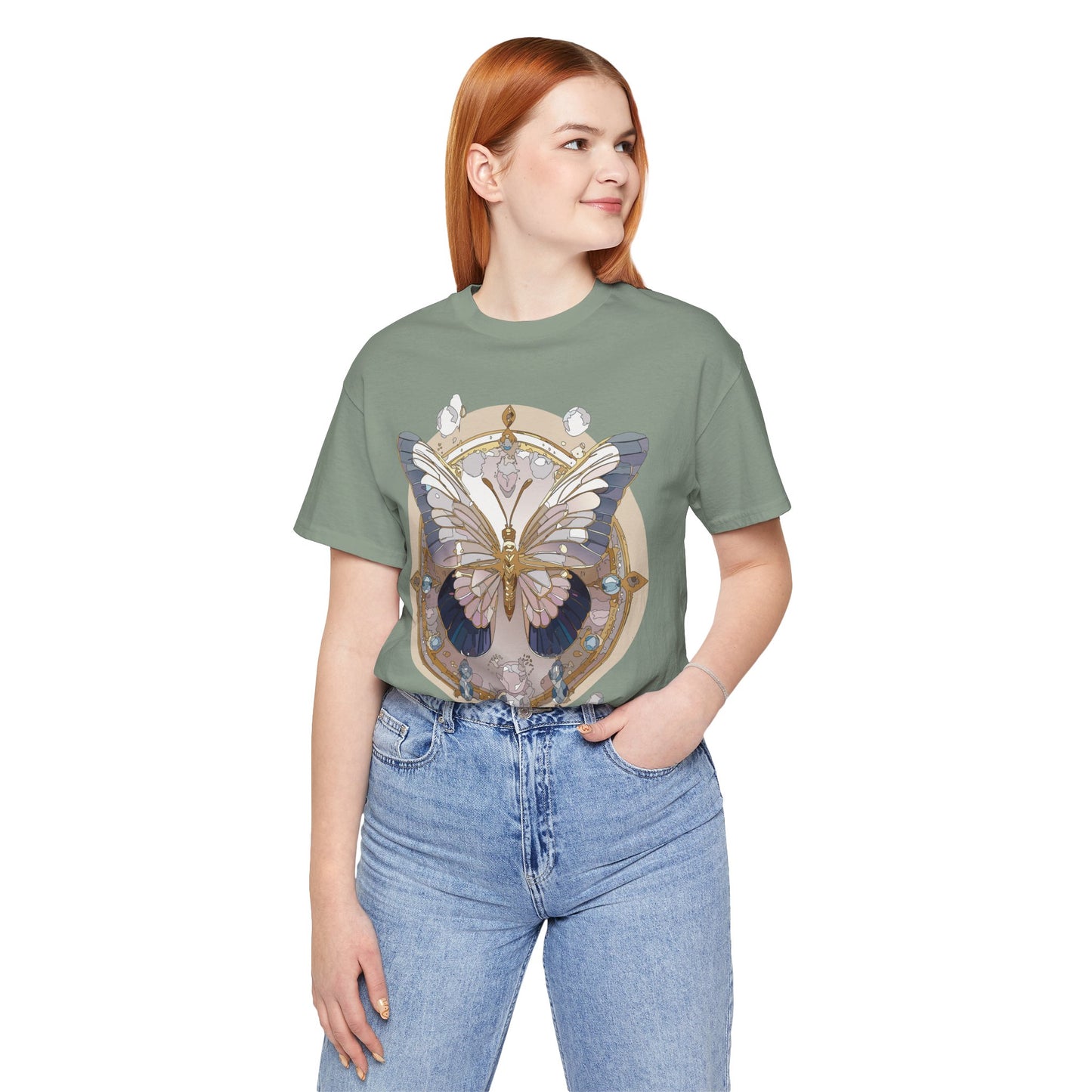 Butterfly Shirt, Shirt with Butterfly, Tee Shirt with Antique Butterfly