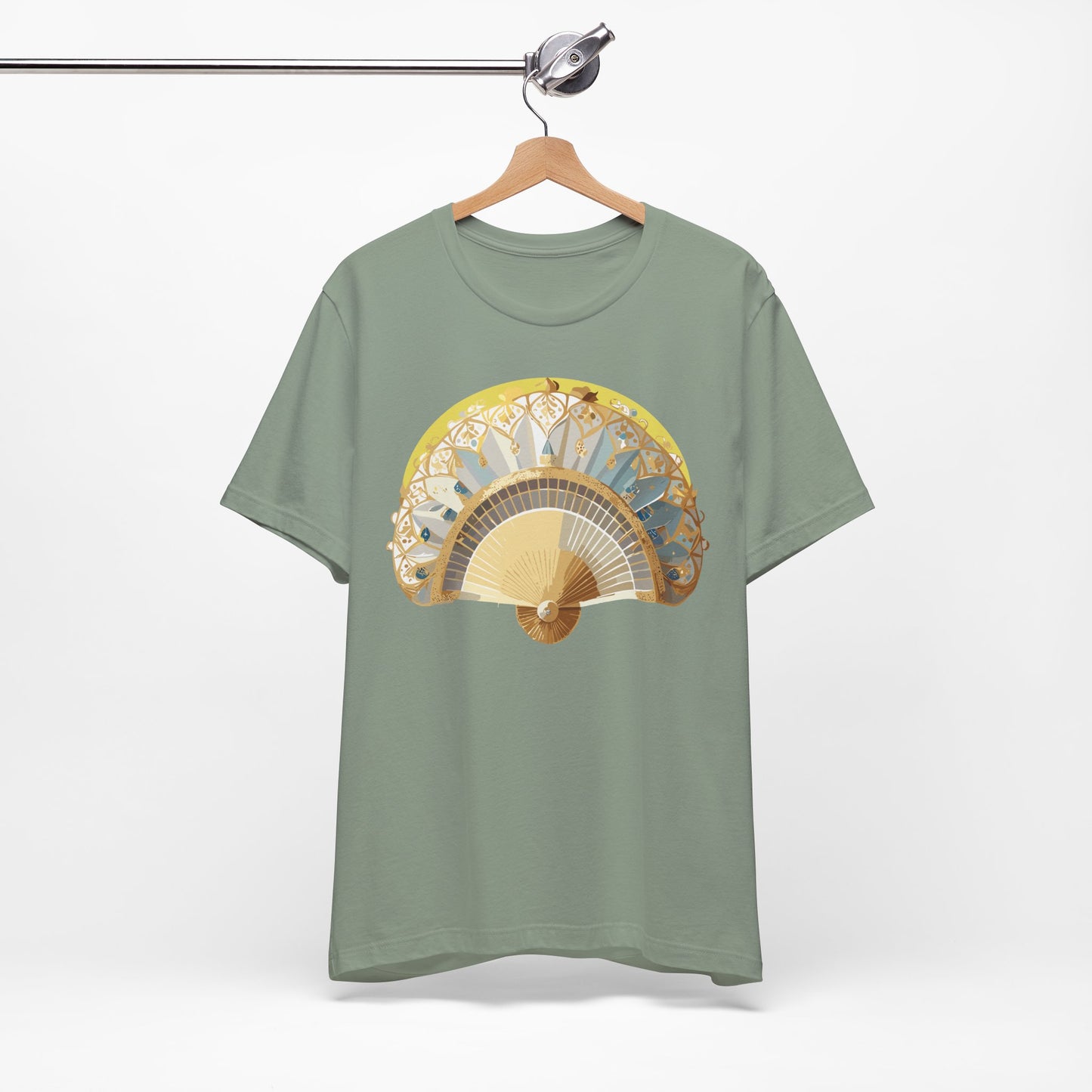 Fan shirt, Shirt with Fan, Tee Shirt with Gold Blower