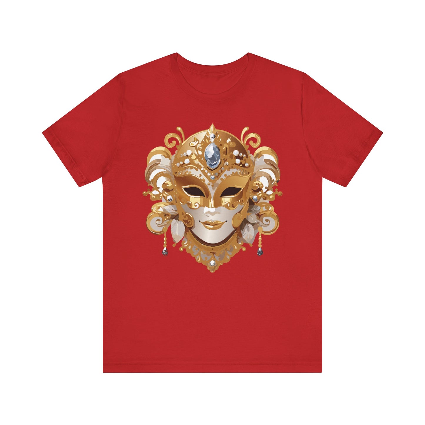 Mask Shirt, Shirt with Mask, Tee Shirt with Gold Face