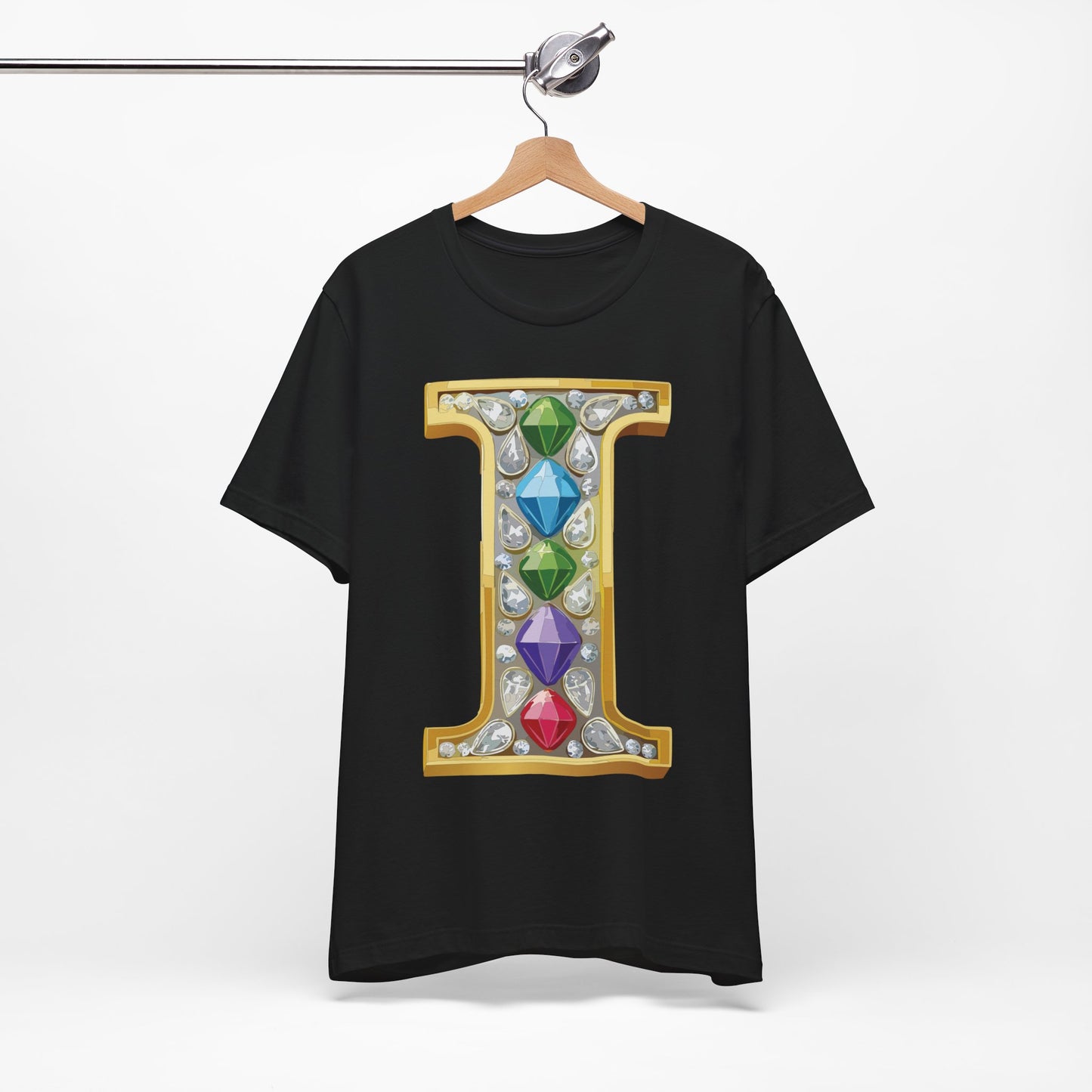 Letter Shirt, Shirt with Letters, Tee Shirt with Gold Letter, Shirt with Antique Letters