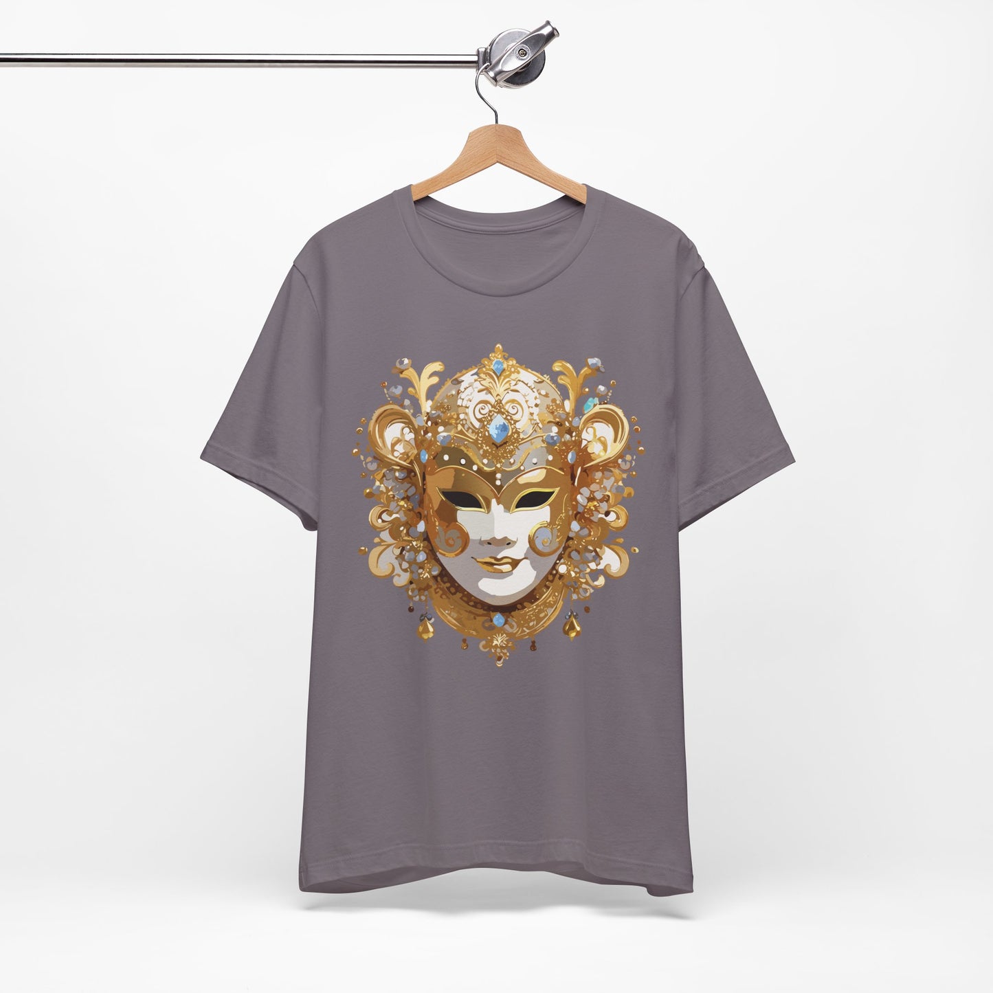 Mask Shirt, Shirt with Mask, Tee Shirt with Gold Face