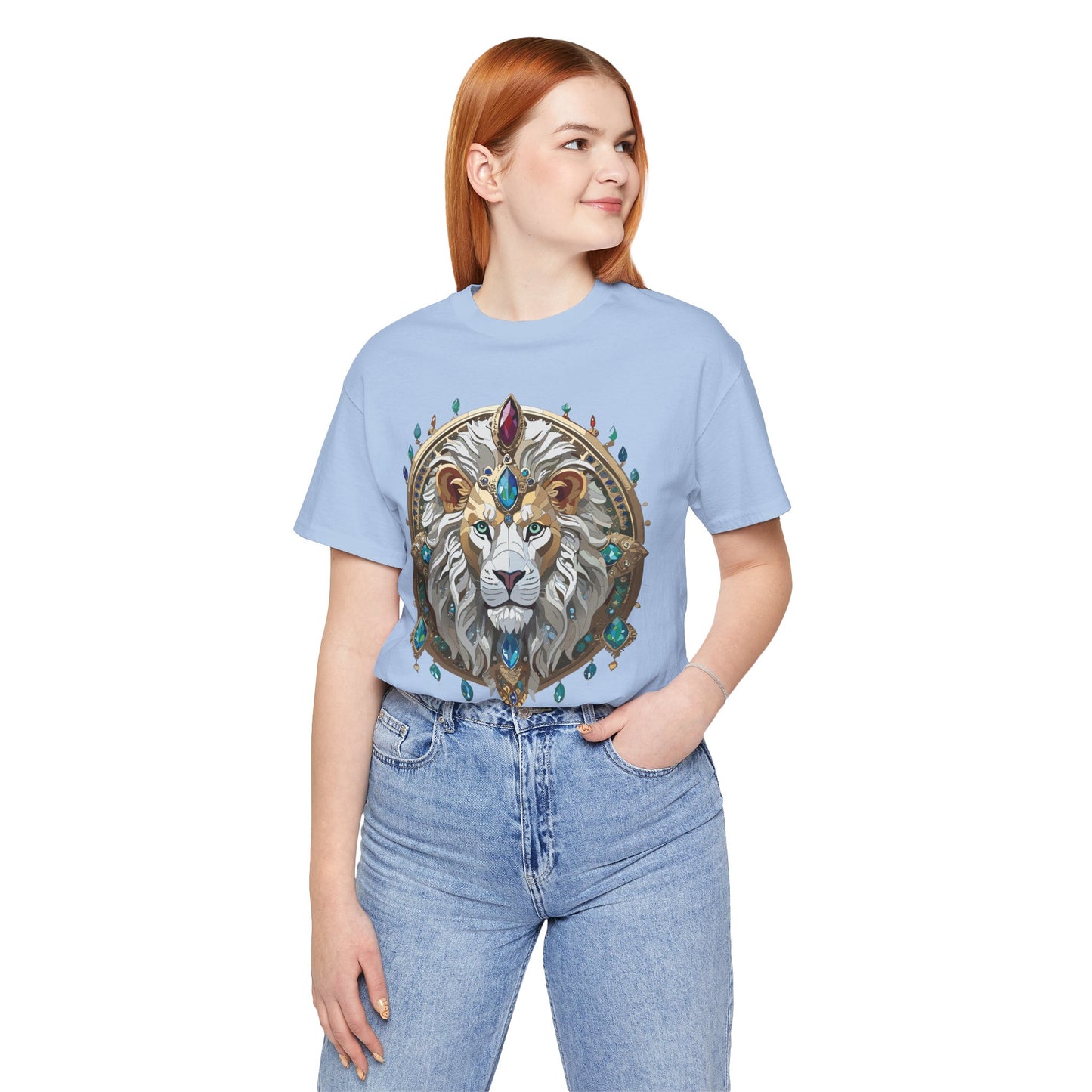 Animal Shirt, Shirt with Animal, Tee Shirt with Gold Animal Medal, Shirt with Antique Animal Medallion