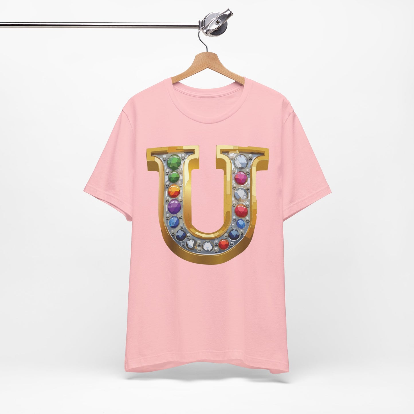 Letter Shirt, Shirt with Letters, Tee Shirt with Gold Letter, Shirt with Antique Letters