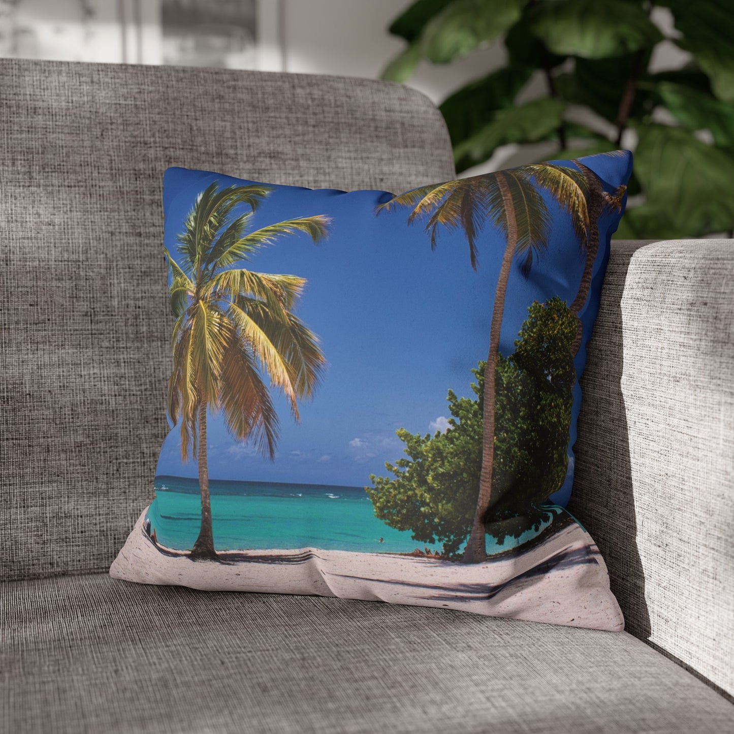 Beach Faux Suede Square Pillowcase