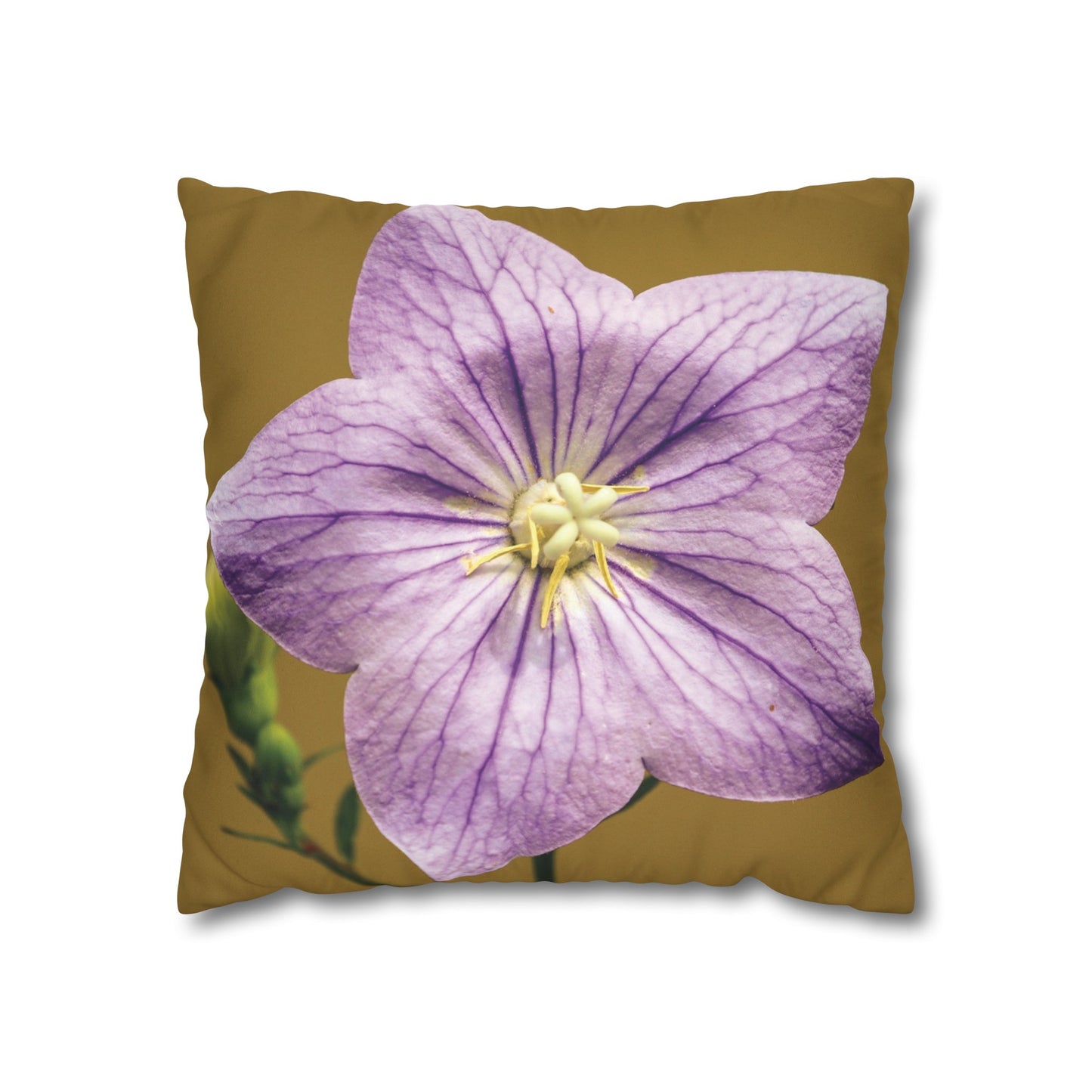 Floral Faux Suede Square Pillowcase