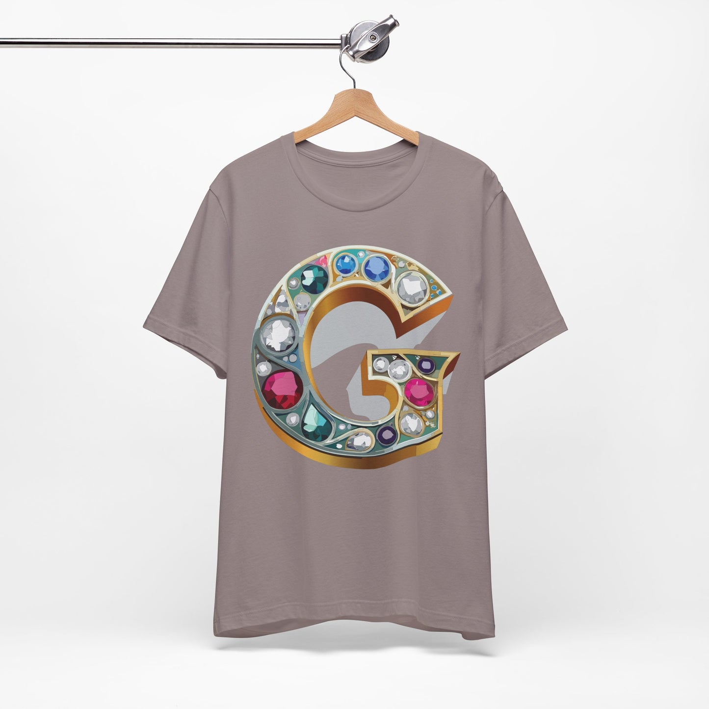 Letter Shirt, Shirt with Letters, Tee Shirt with Gold Letter, Shirt with Antique Letters