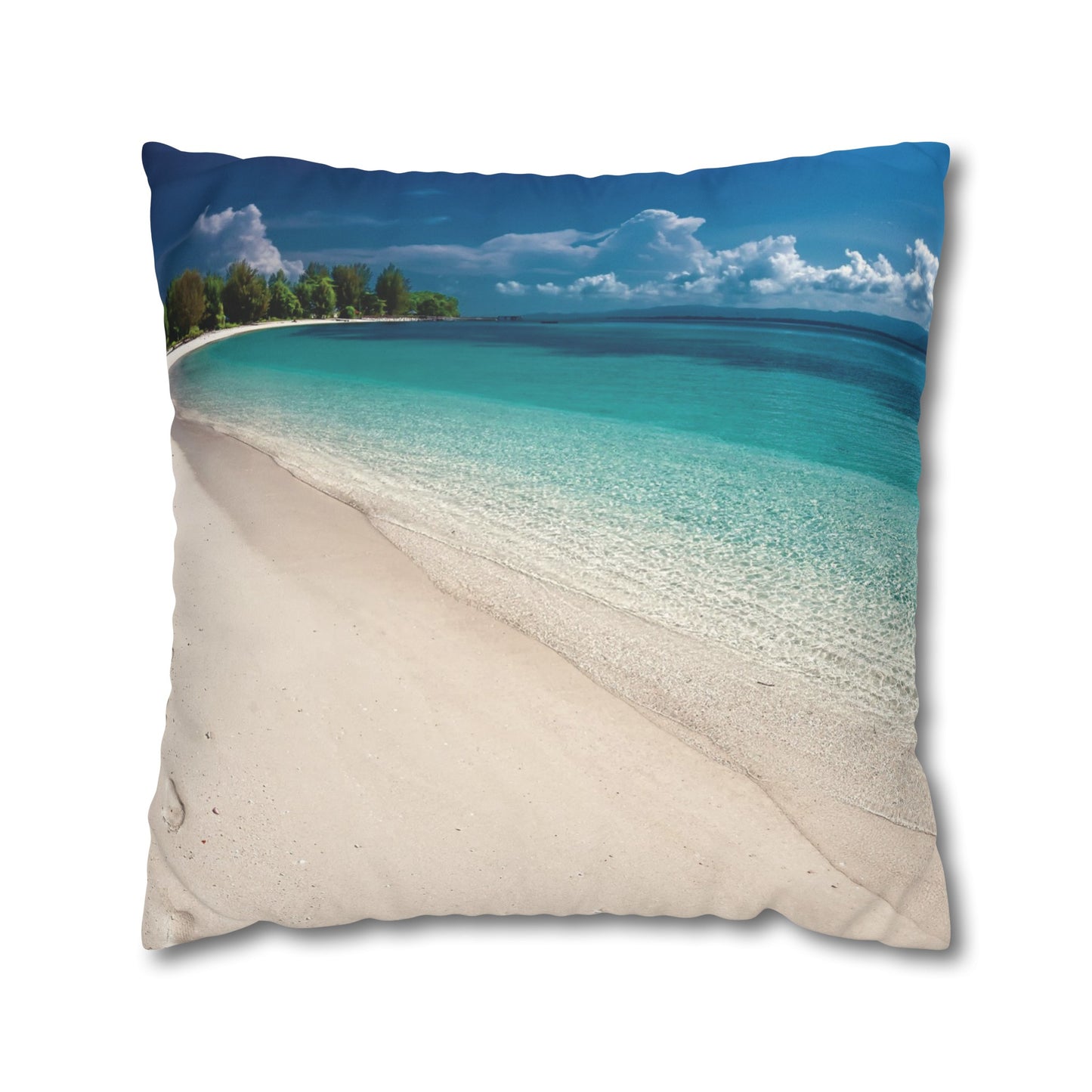 Beach Faux Suede Square Pillowcase