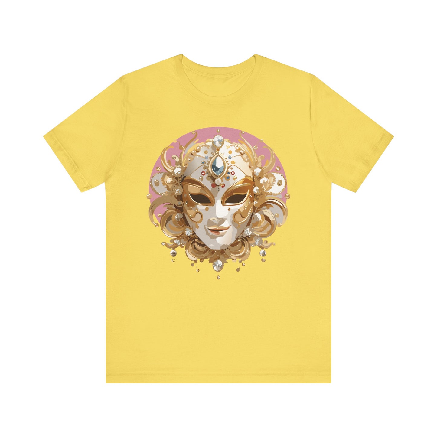 Mask Shirt, Shirt with Mask, Tee Shirt with Gold Face