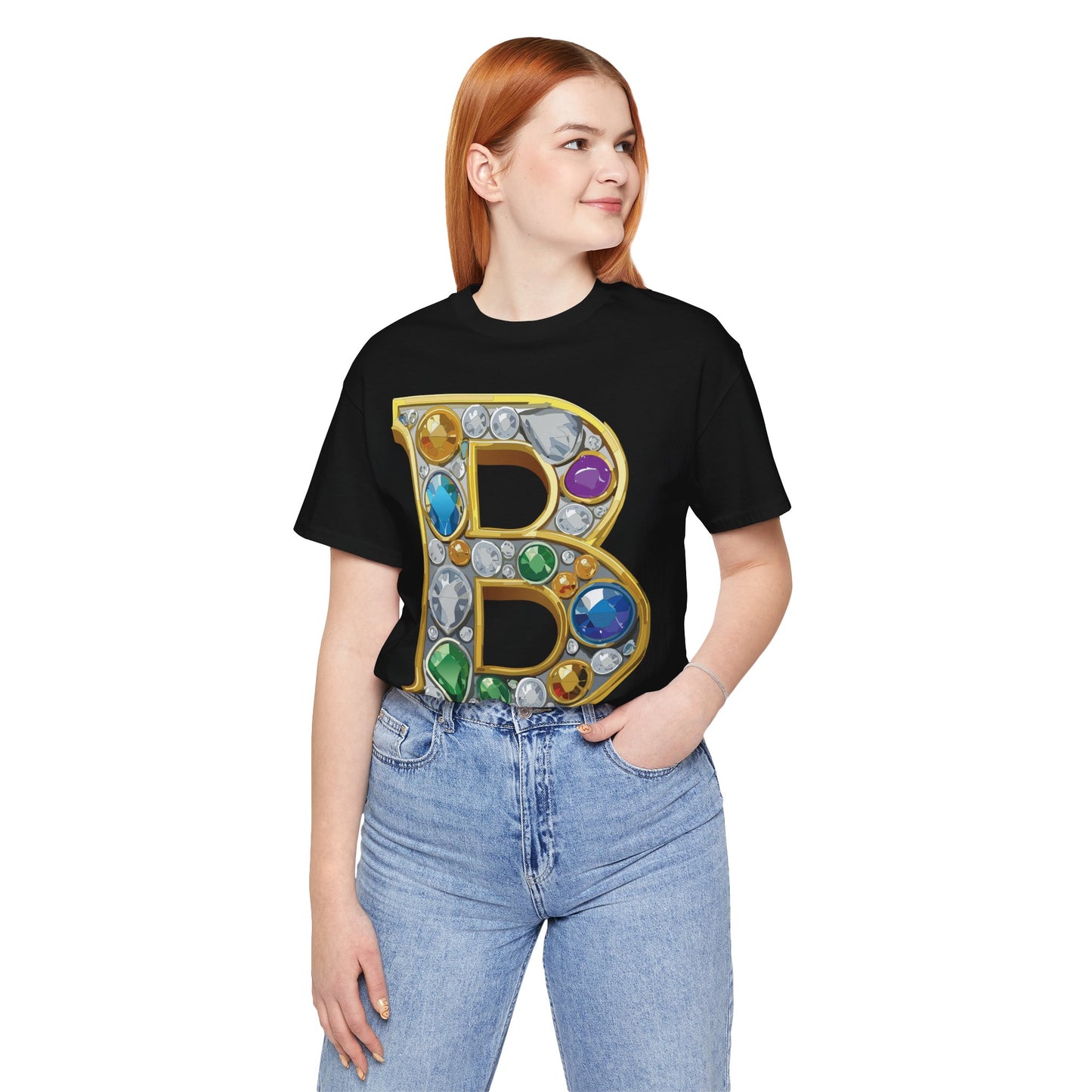 Letter Shirt, Shirt with Letters, Tee Shirt with Gold Letter, Shirt with Antique Letters