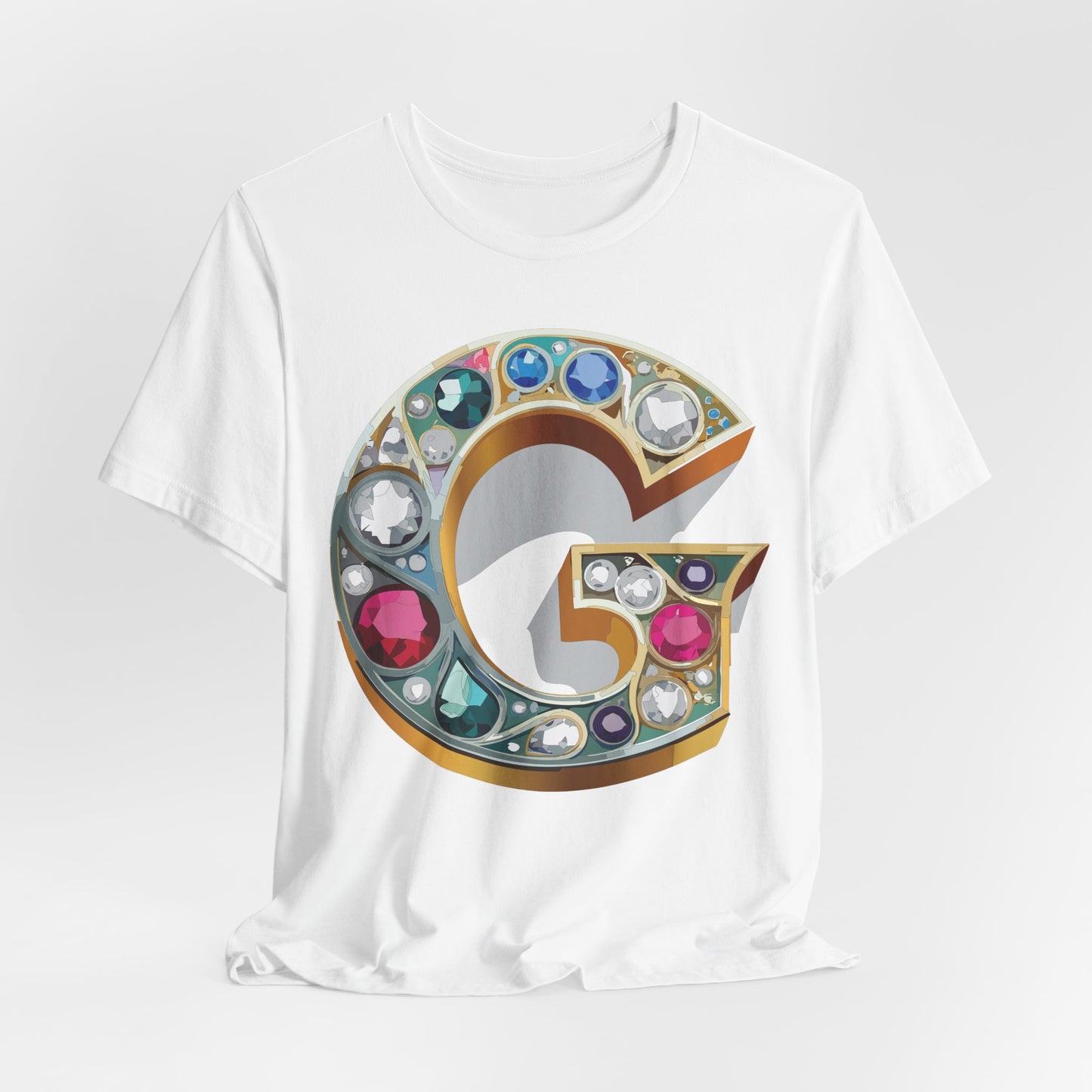 Letter Shirt, Shirt with Letters, Tee Shirt with Gold Letter, Shirt with Antique Letters