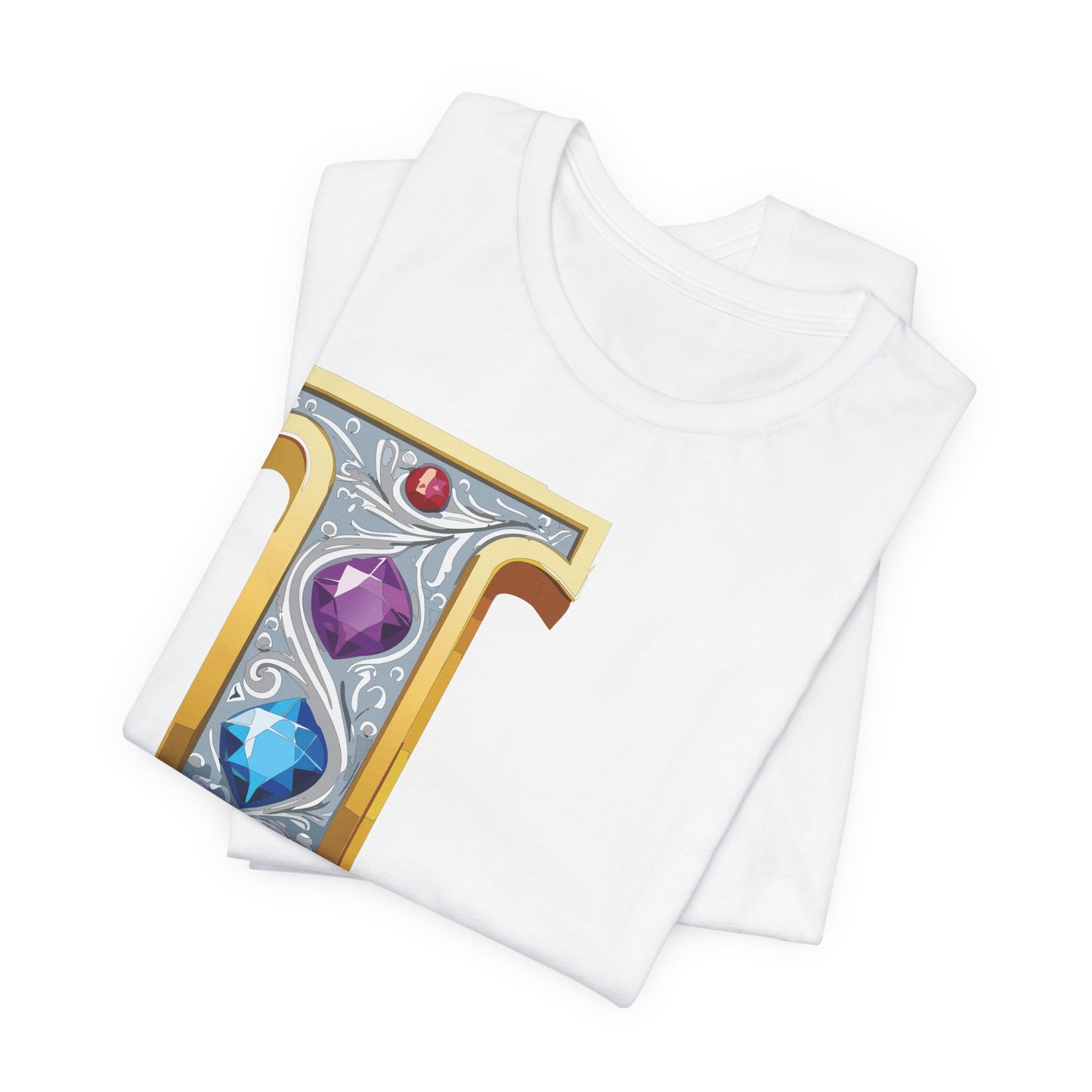 Letter Shirt, Shirt with Letters, Tee Shirt with Gold Letter, Shirt with Antique Letters