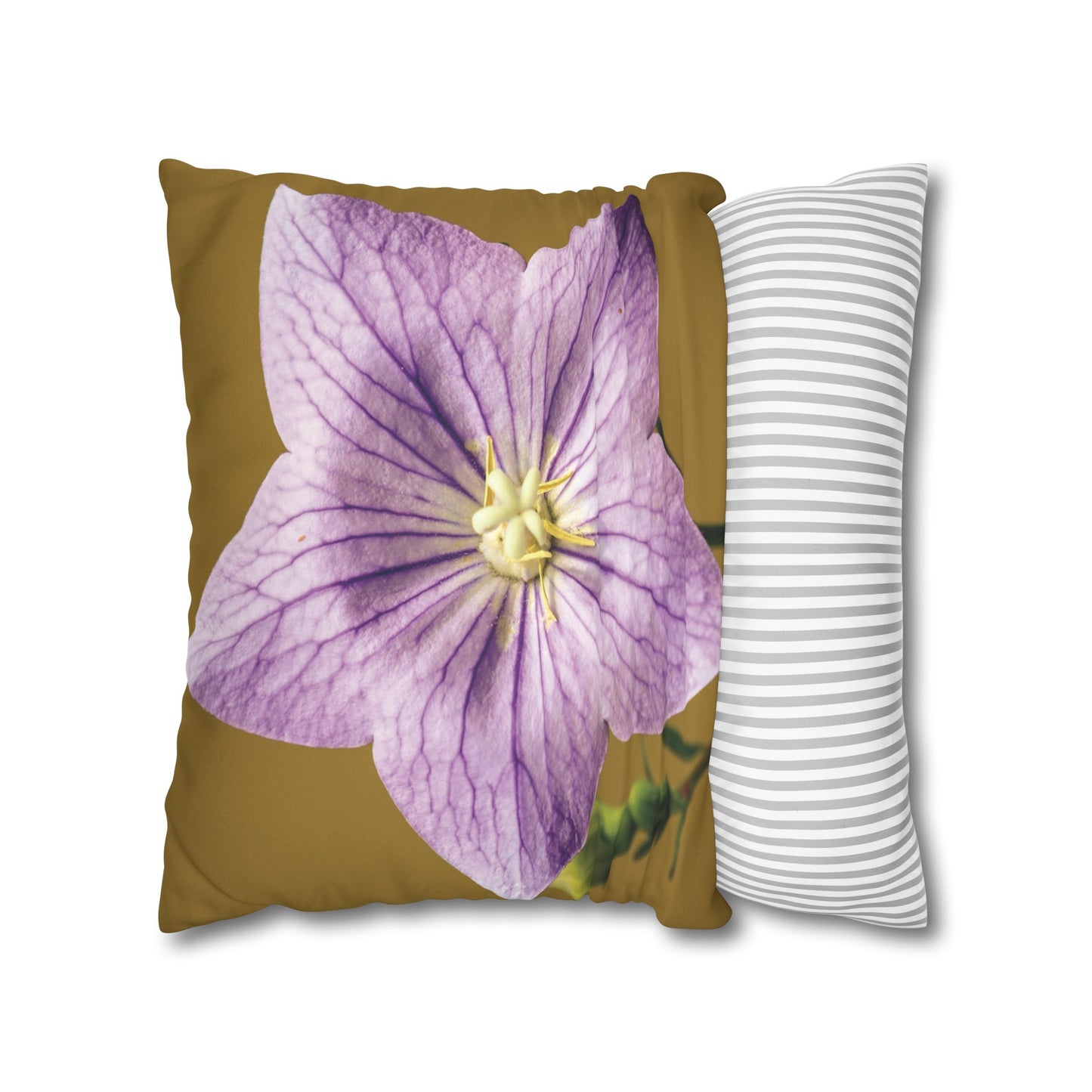 Floral Faux Suede Square Pillowcase