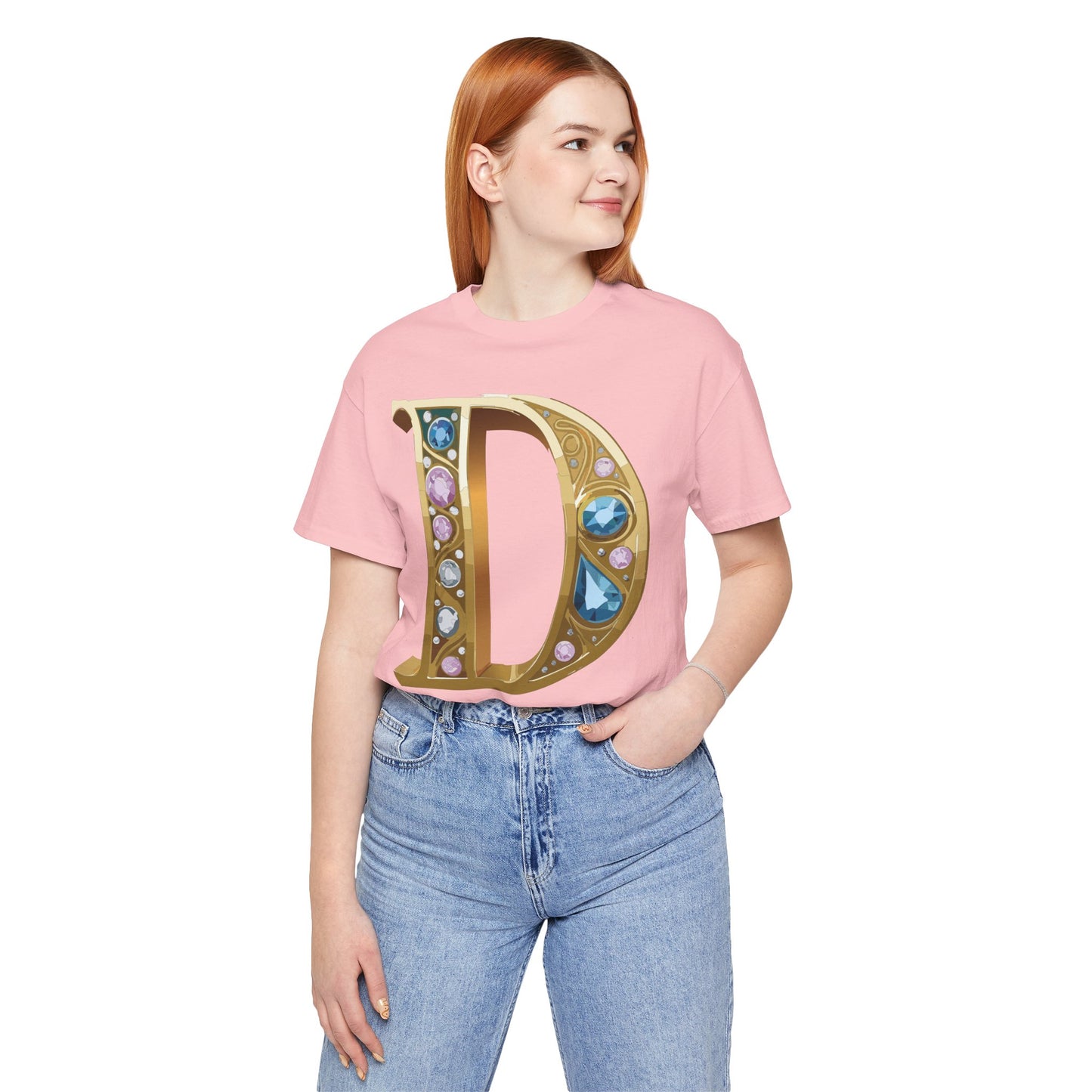 Letter Shirt, Shirt with Letters, Tee Shirt with Gold Letter, Shirt with Antique Letters