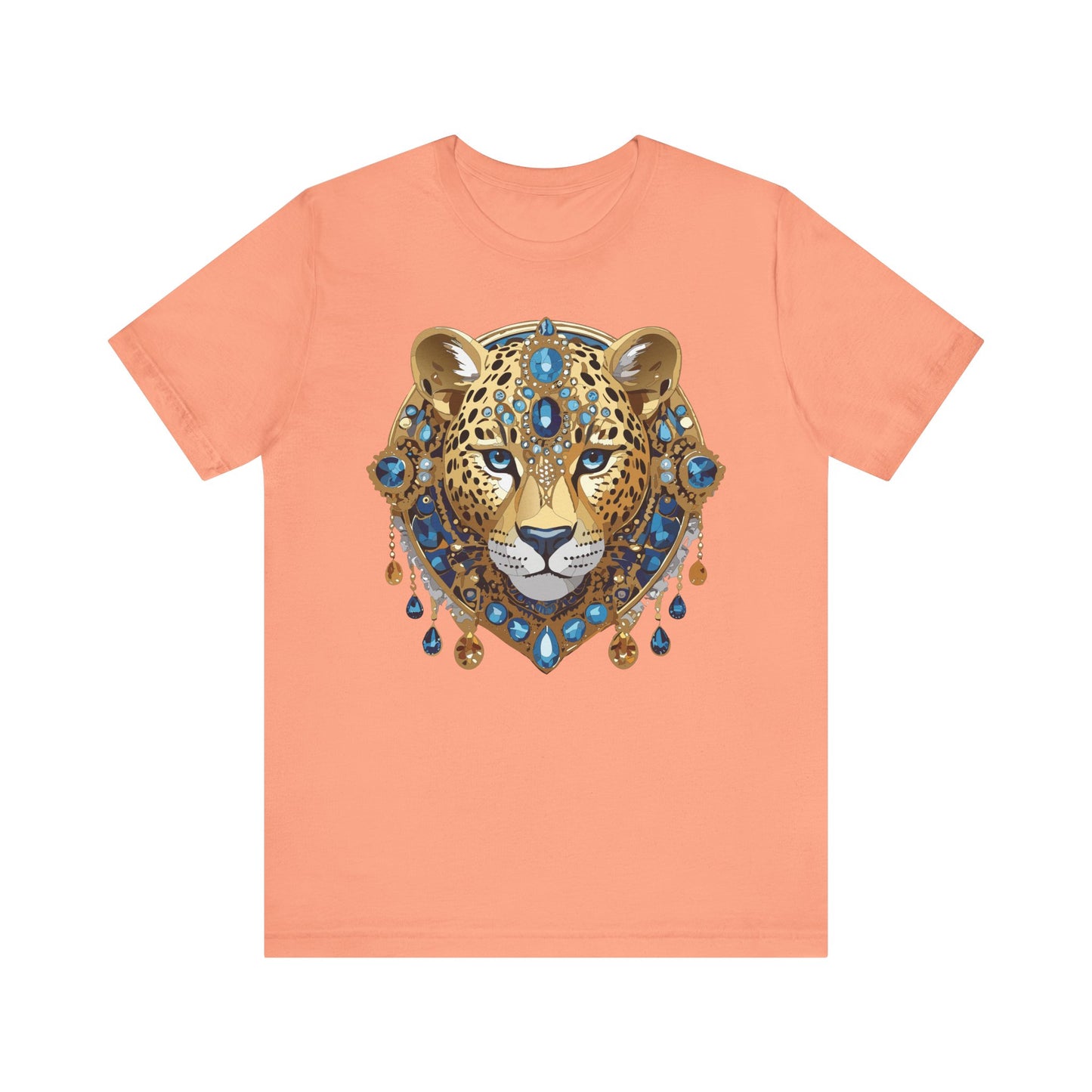Animal Shirt, Shirt with Animal, Tee Shirt with Gold Animal Medal, Shirt with Antique Animal Medallion
