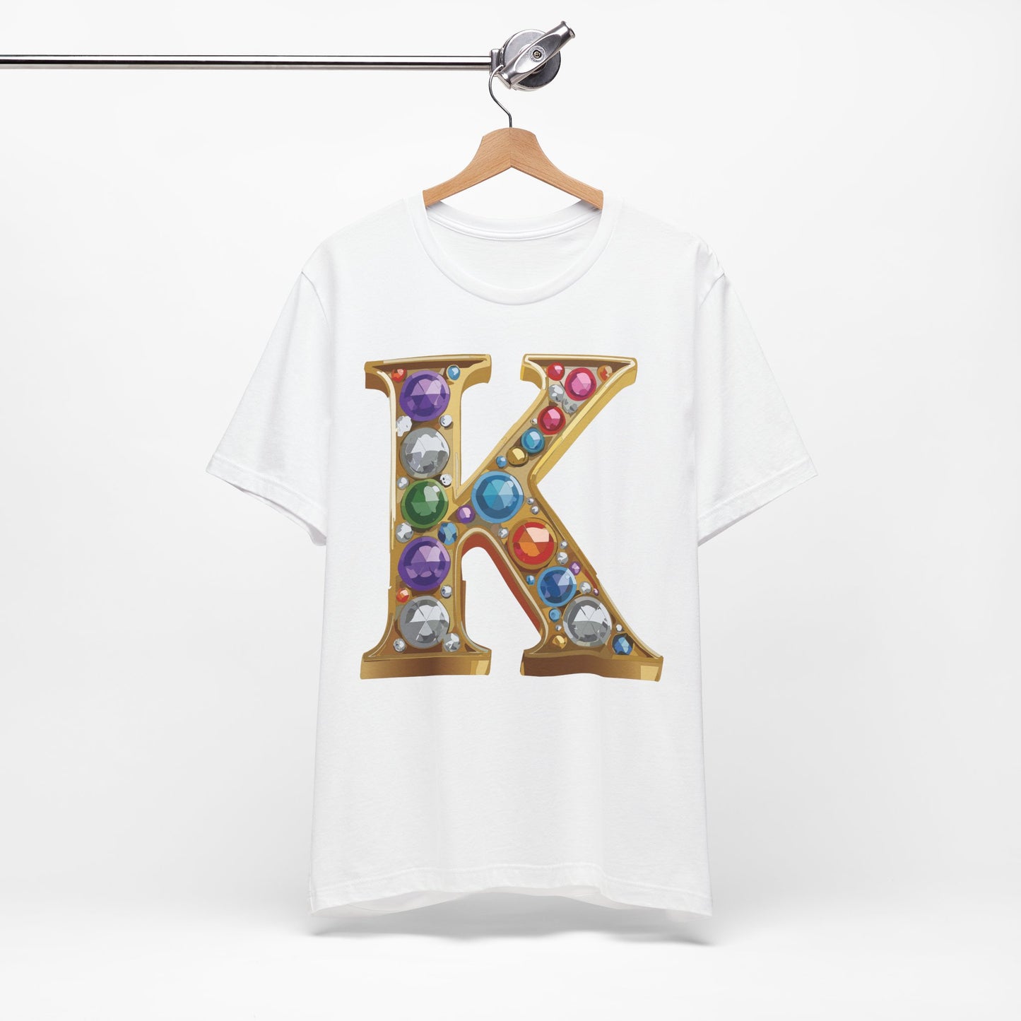 Letter Shirt, Shirt with Letters, Tee Shirt with Gold Letter, Shirt with Antique Letters