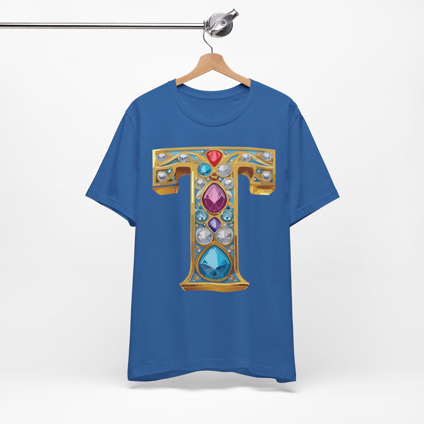 Letter Shirt, Shirt with Letters, Tee Shirt with Gold Letter, Shirt with Antique Letters